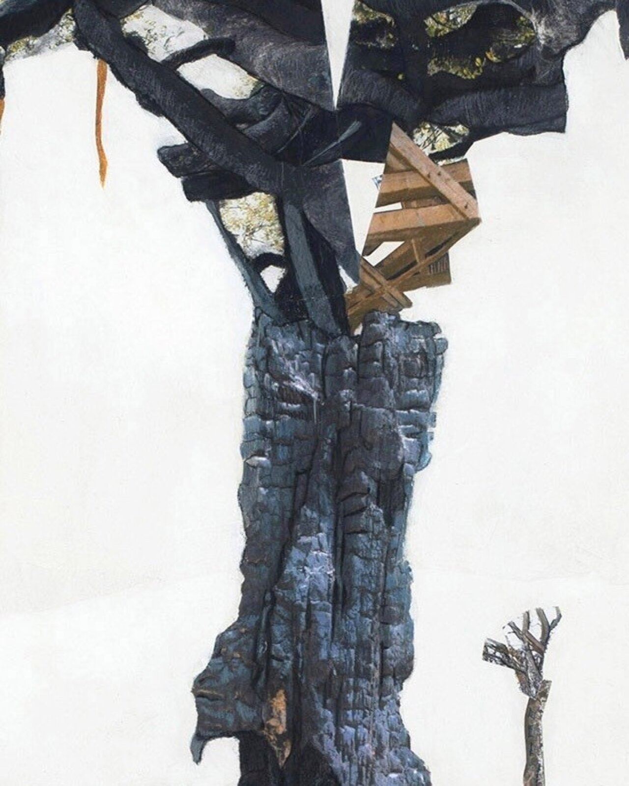 Artwork by Jennifer Gunlock, Backcountry VII, Made of Mixed media paper collage and drawing on panel 