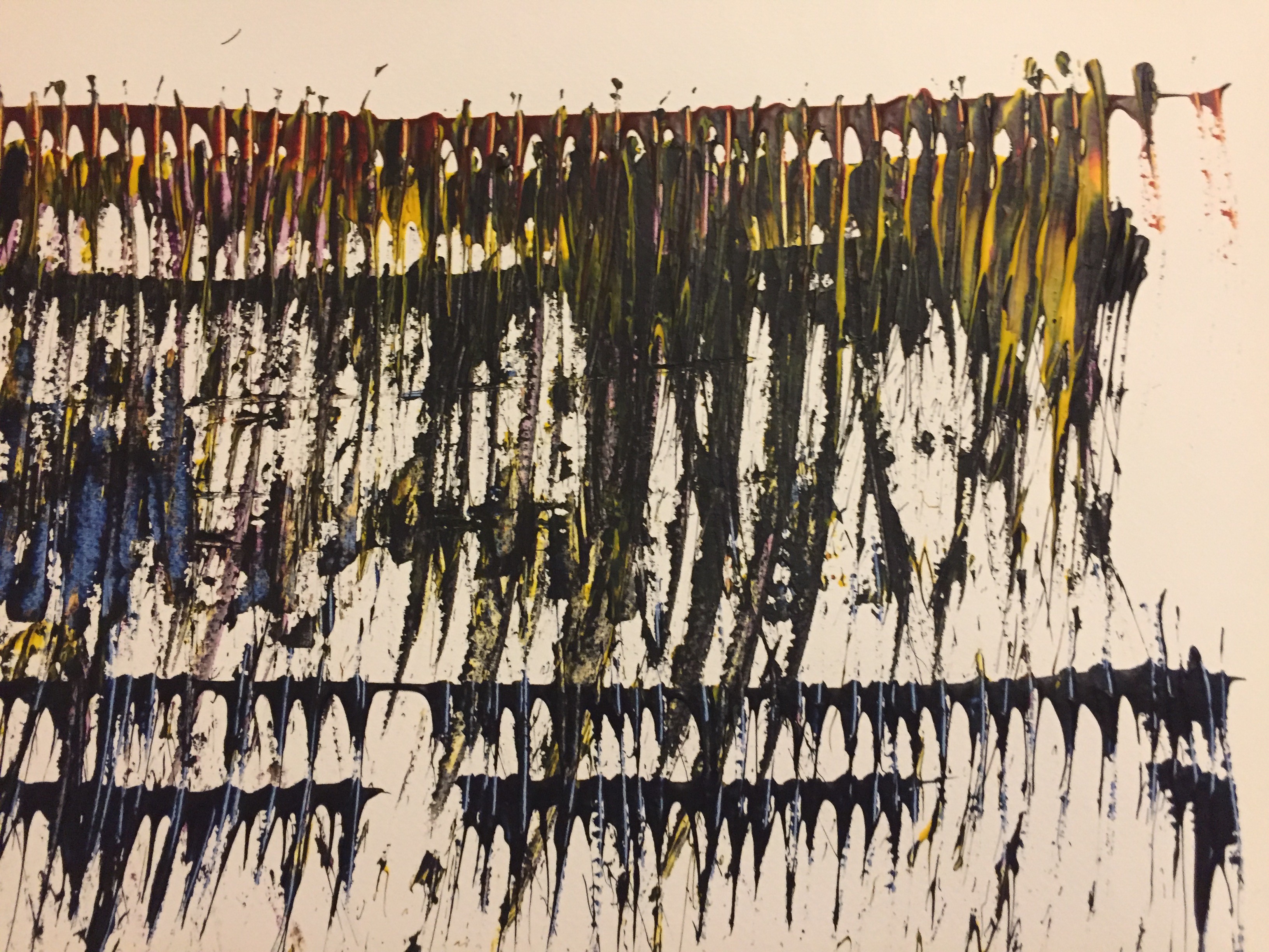 A piece of art that is on a table.