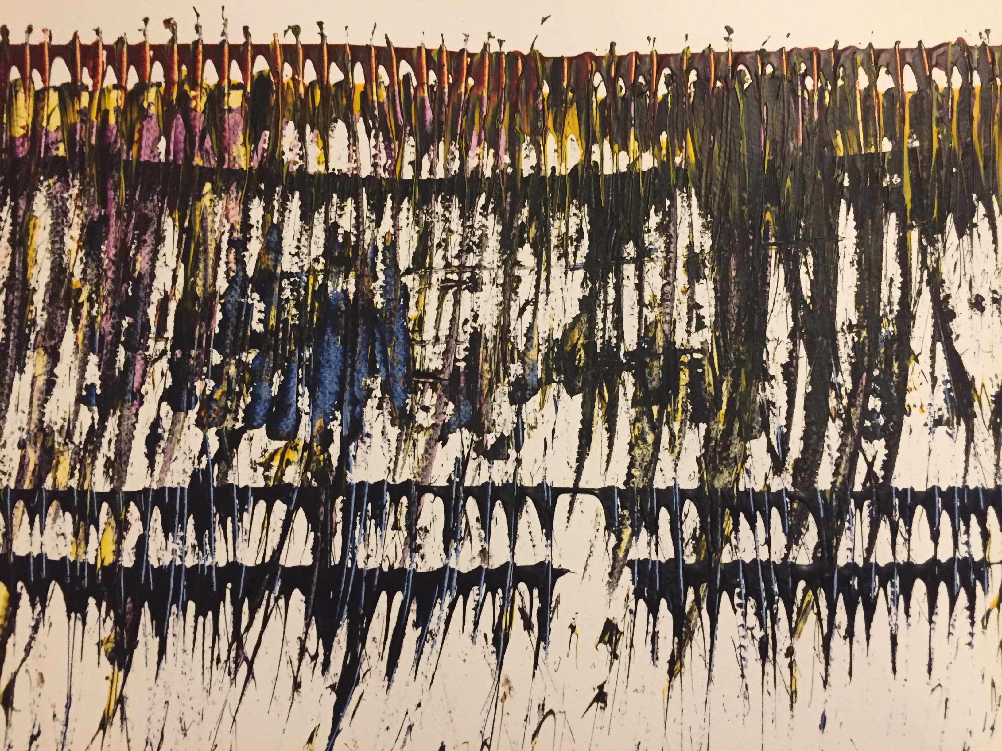 A piece of art that is on a table.