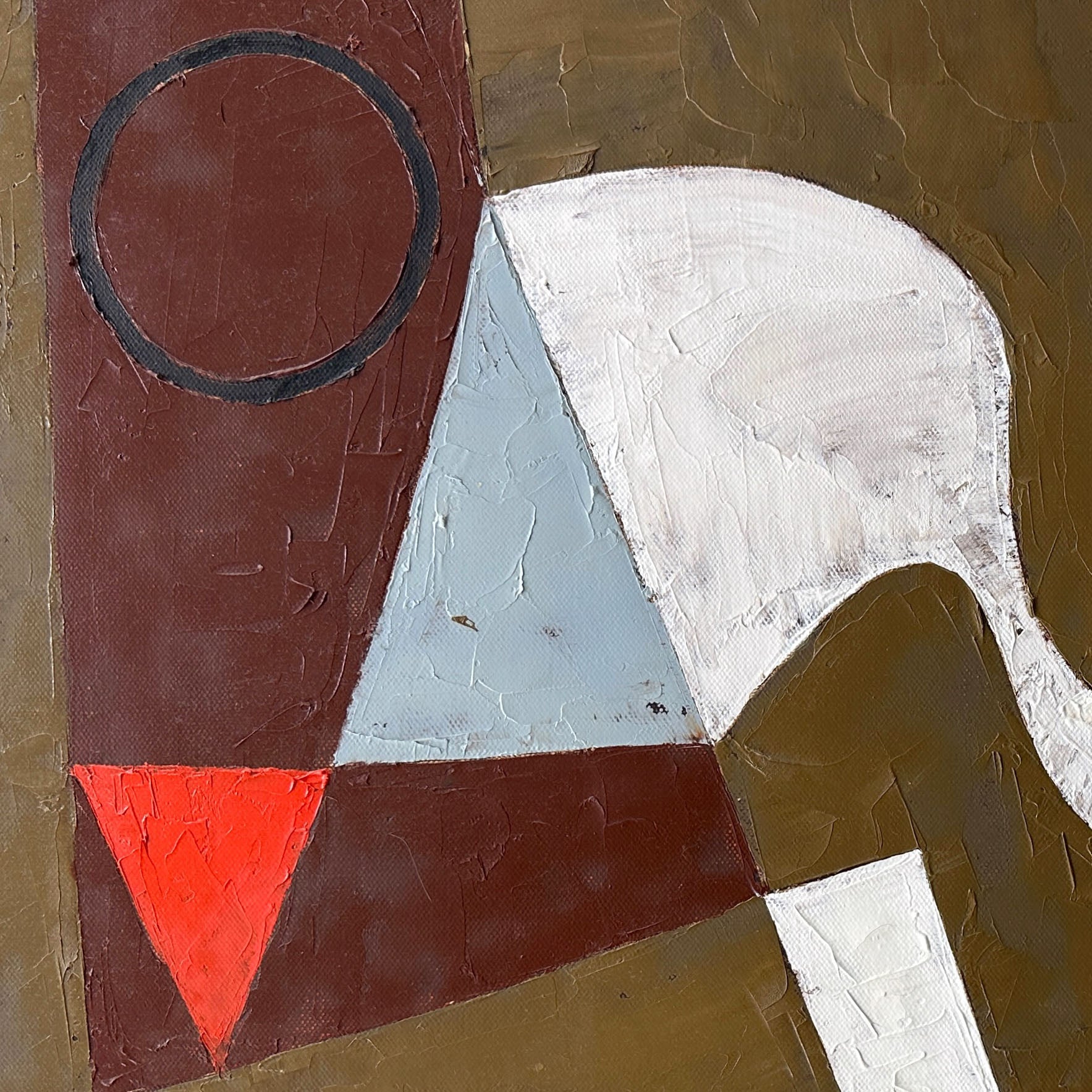Artwork by Jeremy Annear, Construct (Red Disc and Triangle), Made of Oil on canvas 