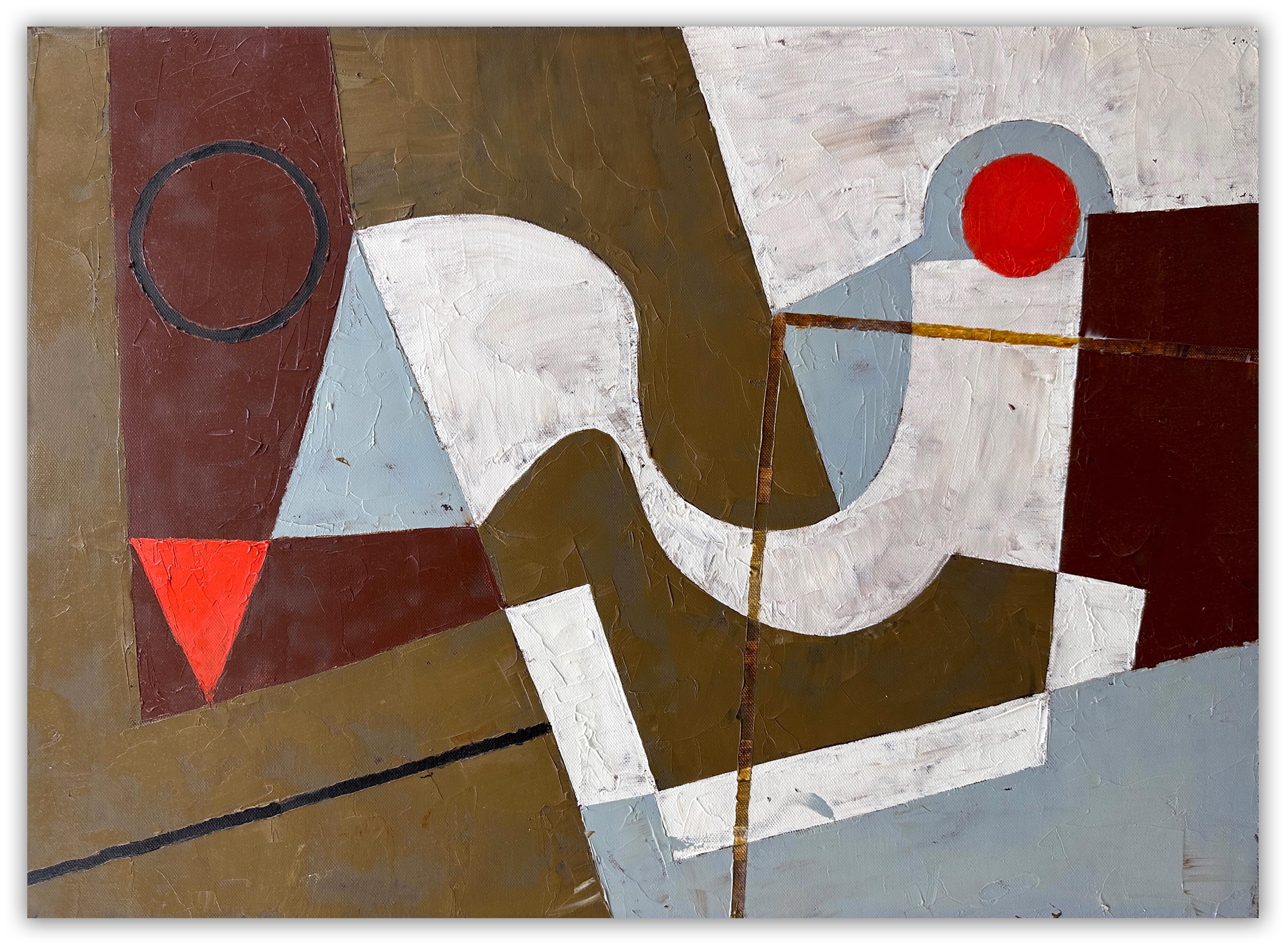 Artwork by Jeremy Annear, Construct (Red Disc and Triangle), Made of Oil on canvas 