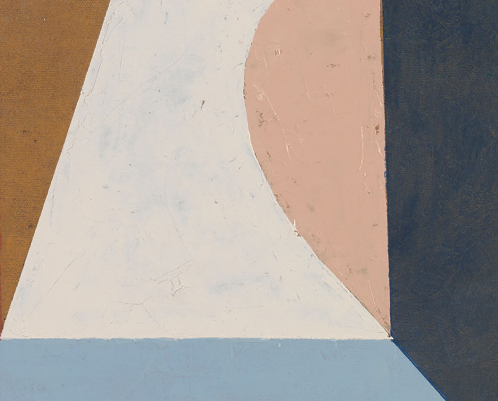 A painting of a woman's face in a square frame.