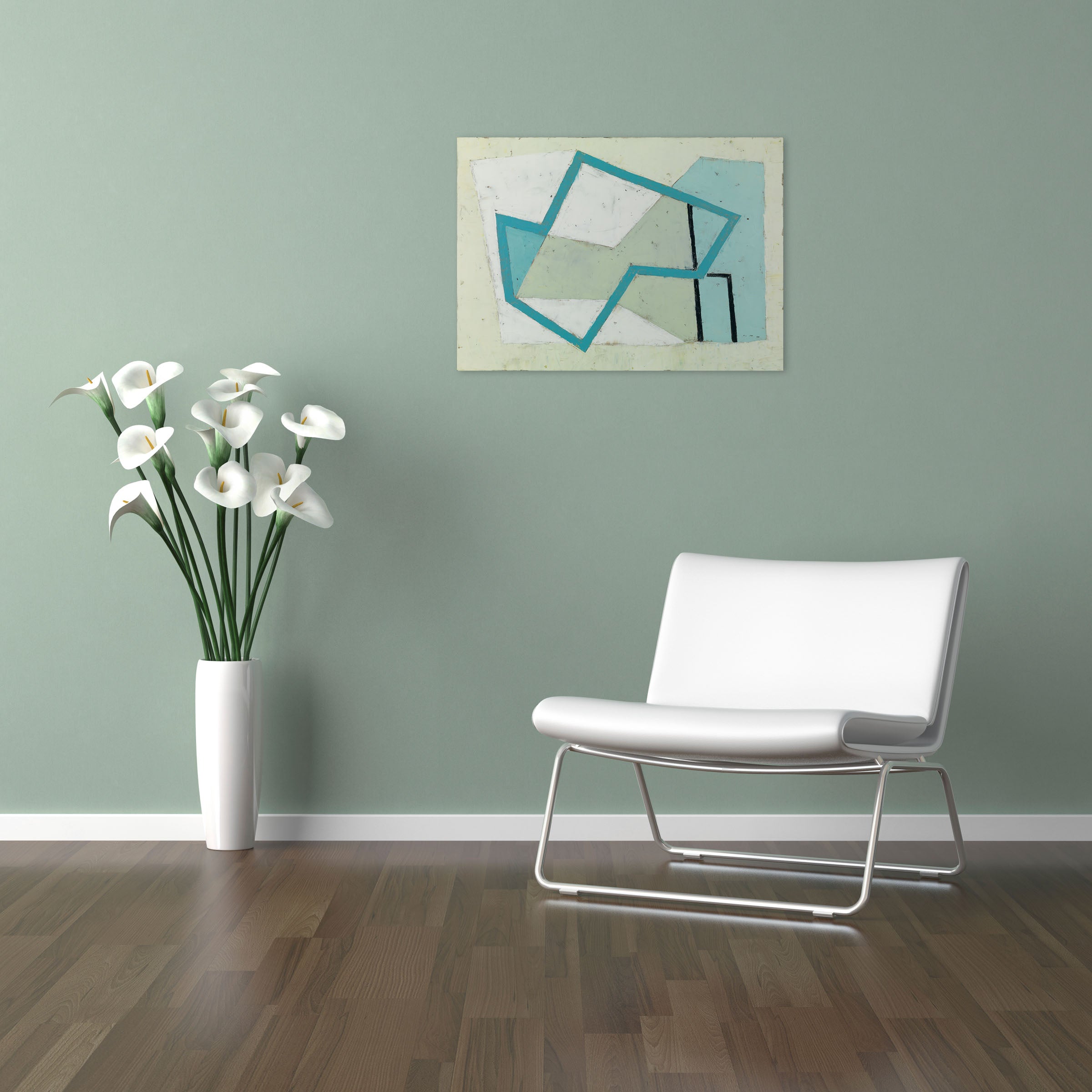Artwork by Jeremy Annear, Harbour Forms III (Blue Edge), Made of Oil on canvas 