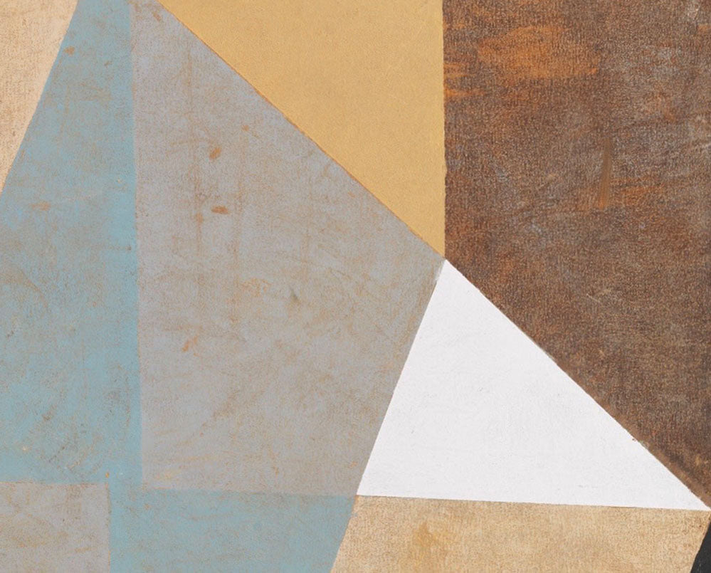 A painting of a square with a triangle in the middle.