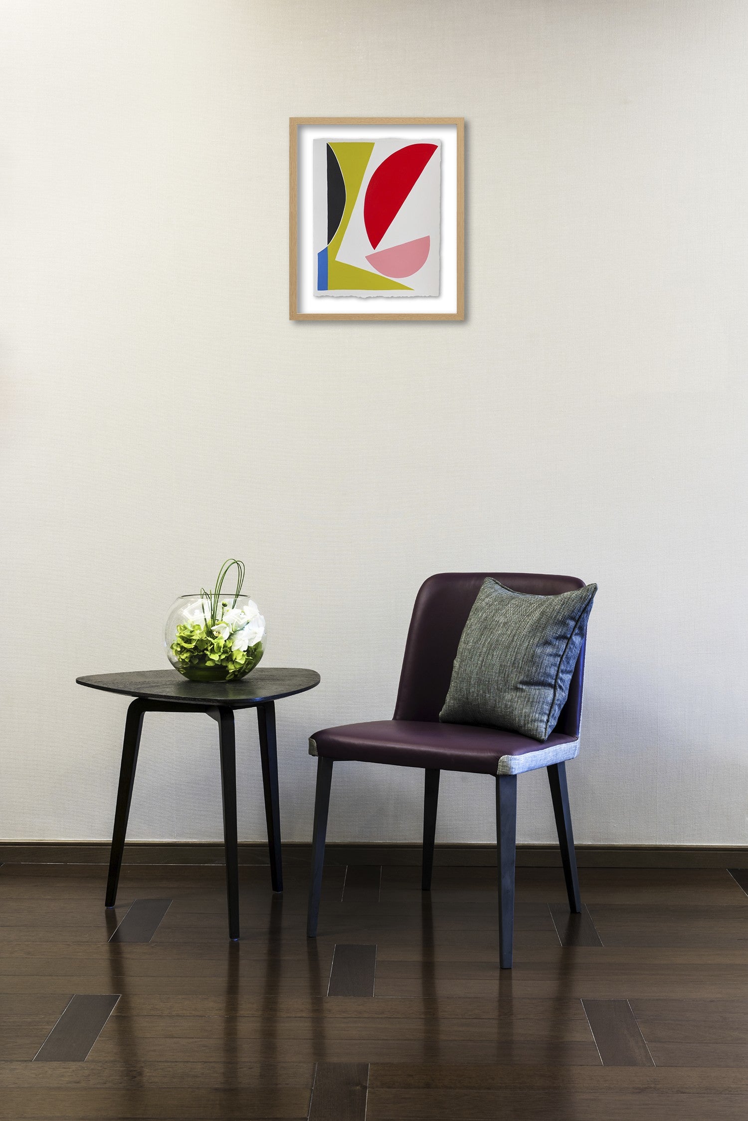 A piece of paper with a colorful abstract design on it.