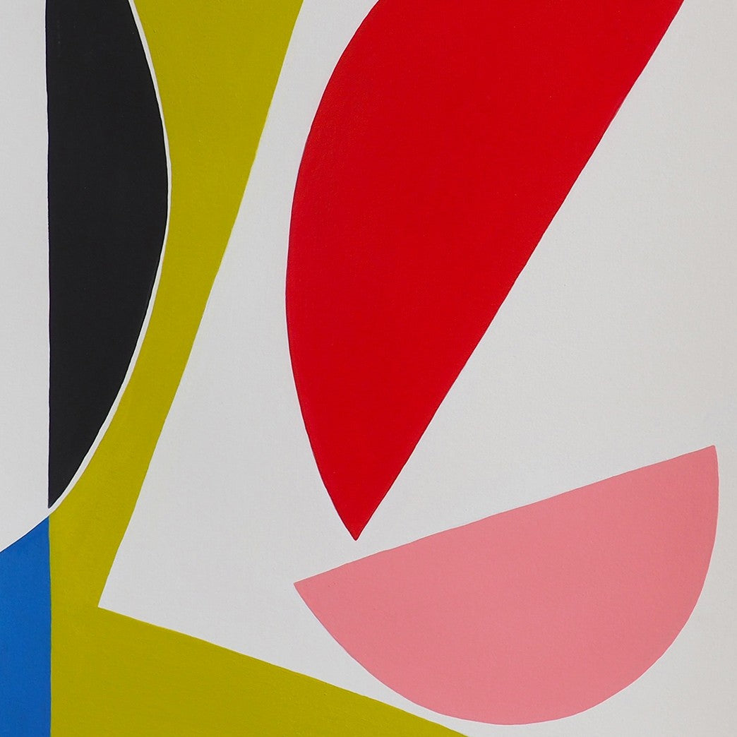 A piece of paper with a colorful abstract design on it.