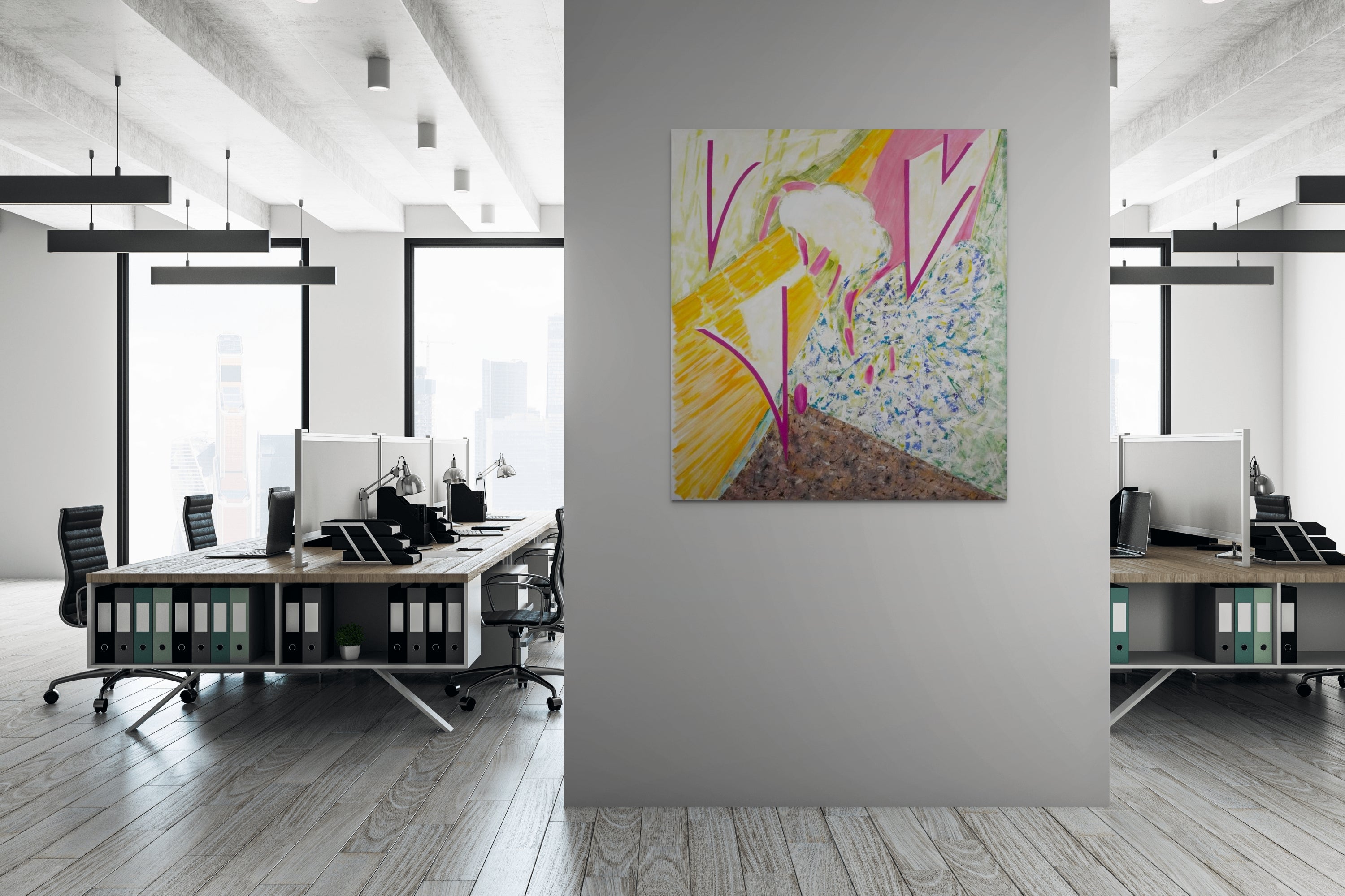 Artwork by Jessica Snow, Flow in the Ever Present 9, Made of Oil and acrylic on canvas 