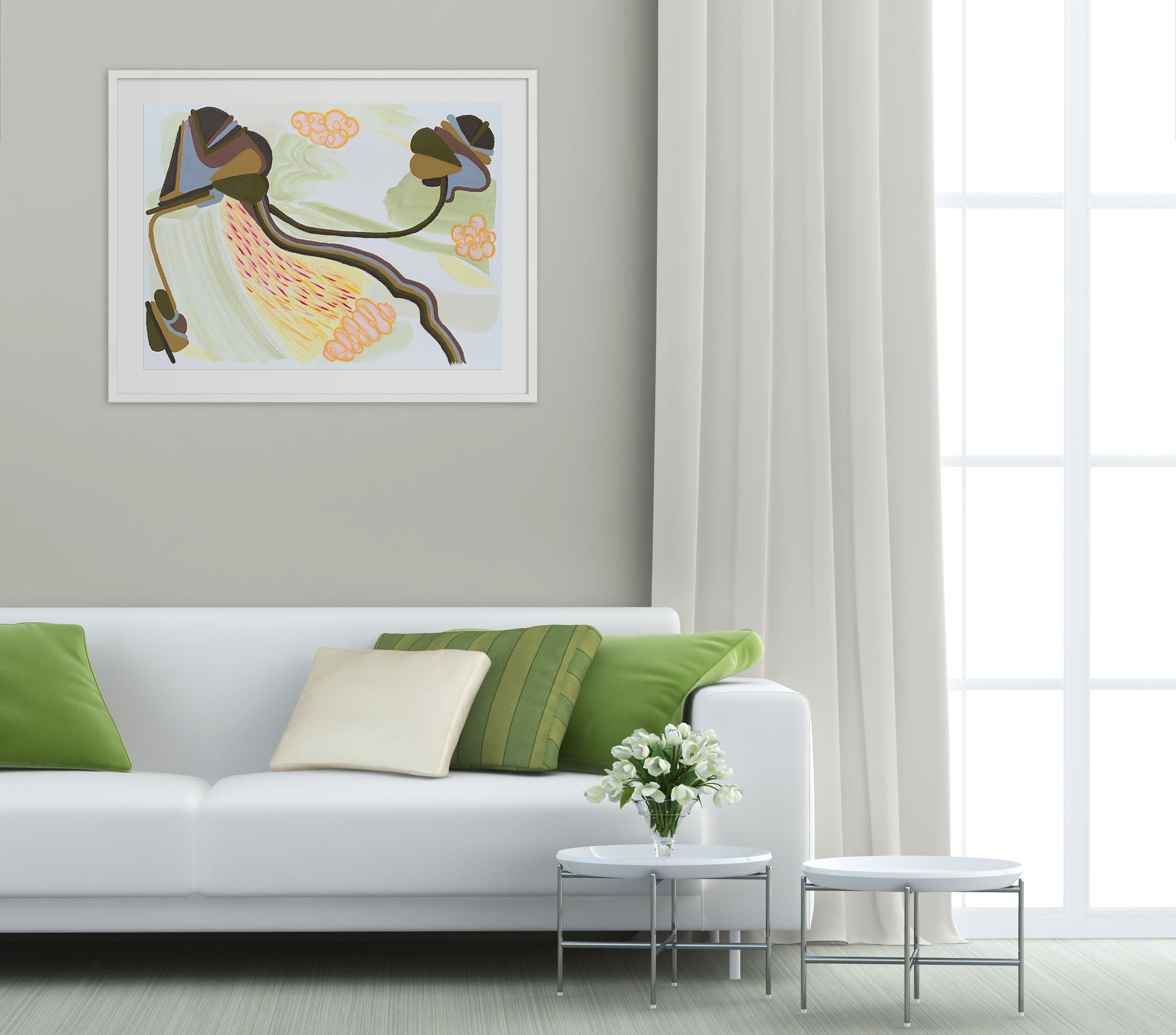 Artwork by Jessica Snow, Minoan Stories 6, Made of Oil pastel and acrylic on hot press paper 