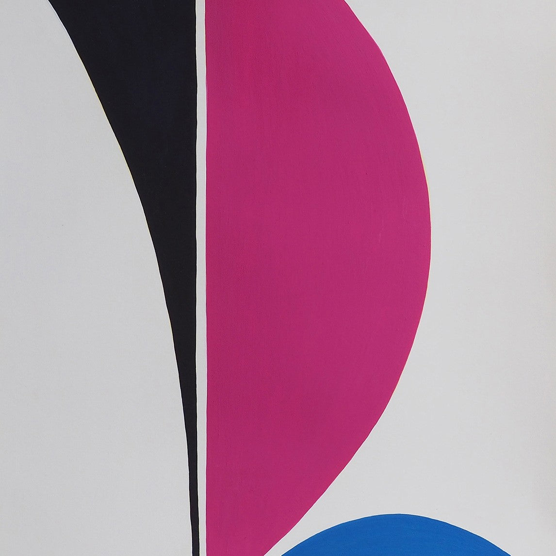 A piece of paper with a pink, black, and blue design on it.