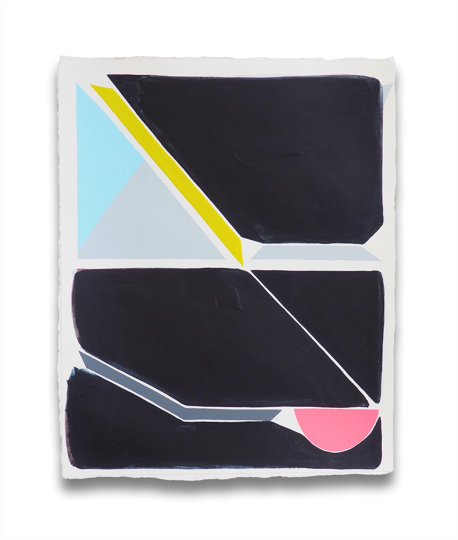 A painting on a white wall with a black background.