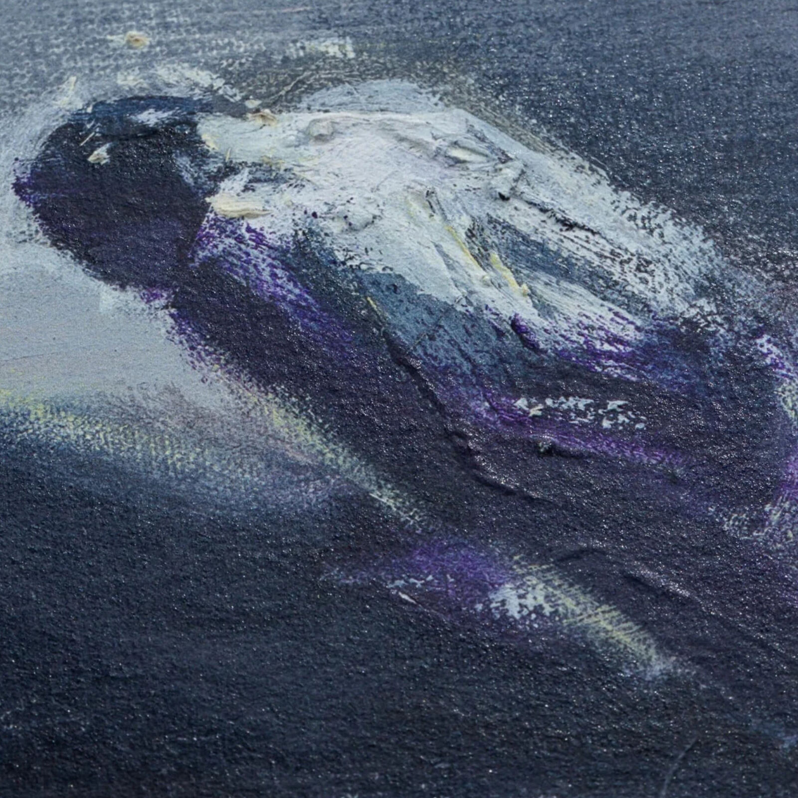 A painting of a lightning storm over a body of water.