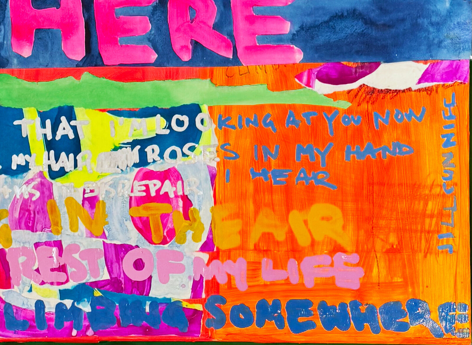 A painting with the words love is here written on it.