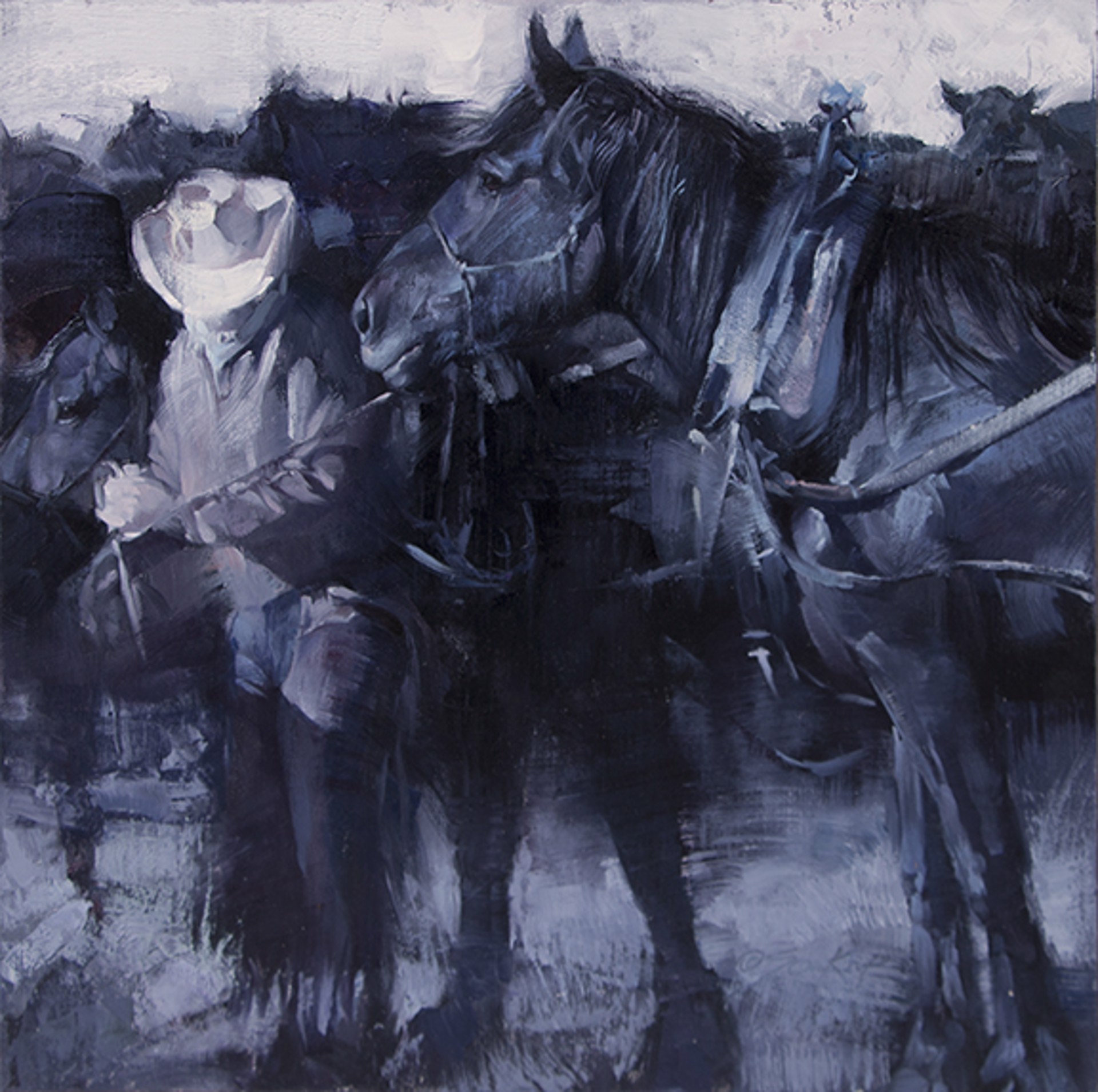 Percherons in Blue by Jill Soukup, 2017