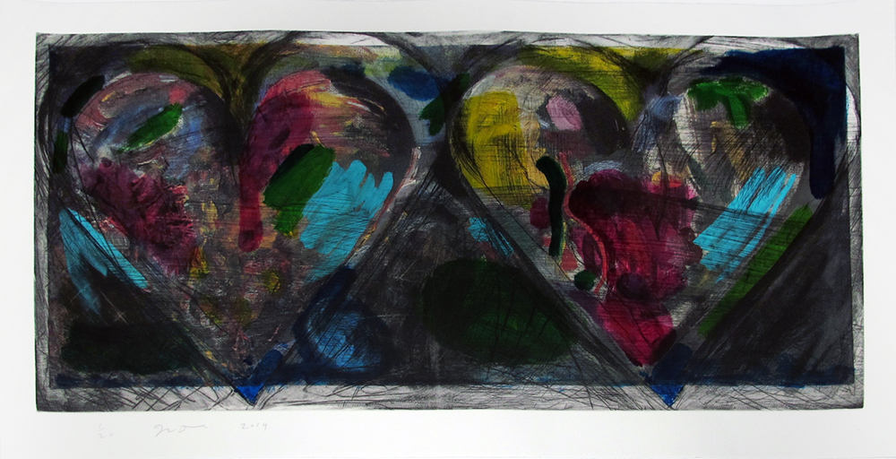 Artwork by Jim Dine, Blue Points, Made of Lithograph and etching with hand painting 