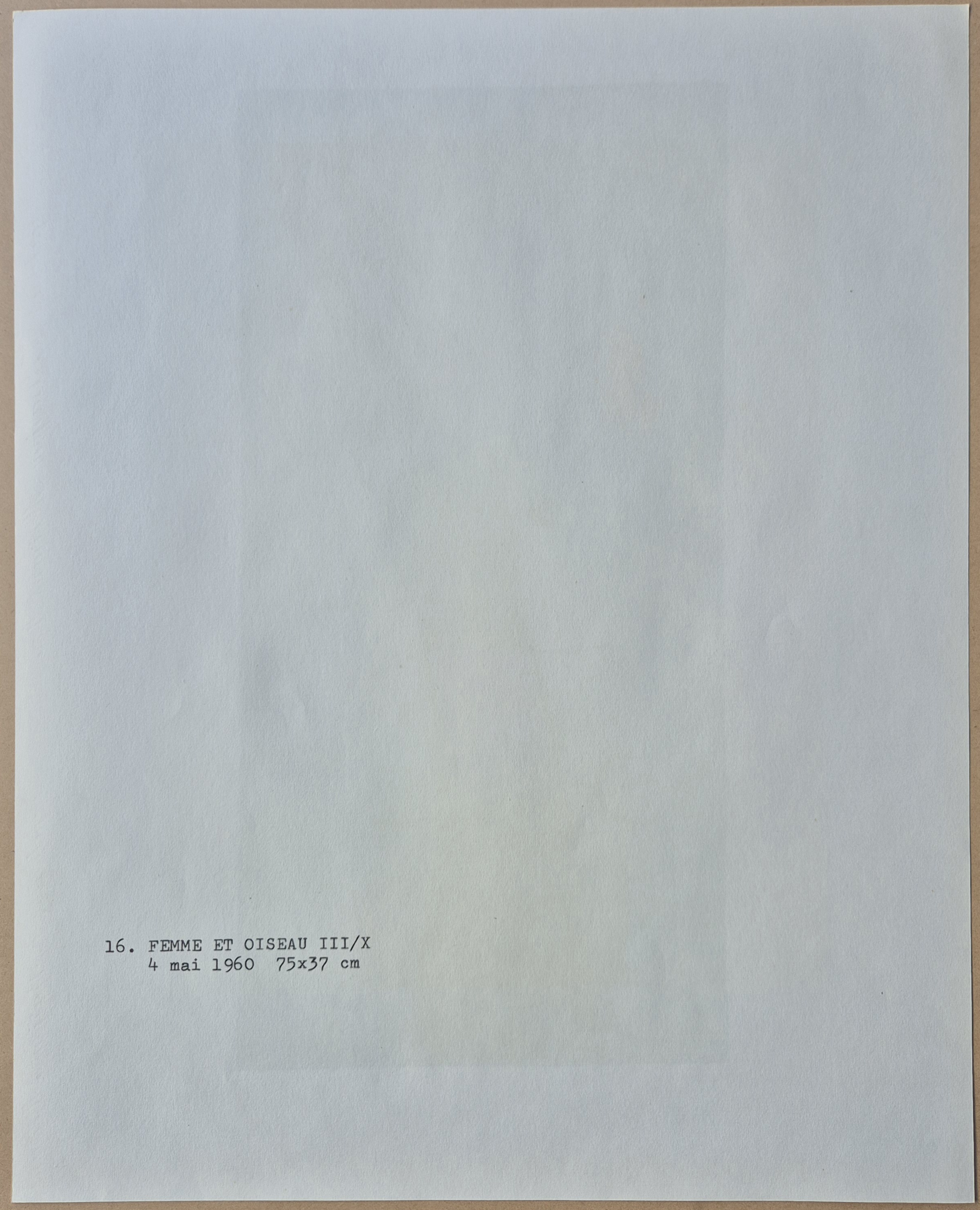 FEMME ET OISEAU III/X from Femmes