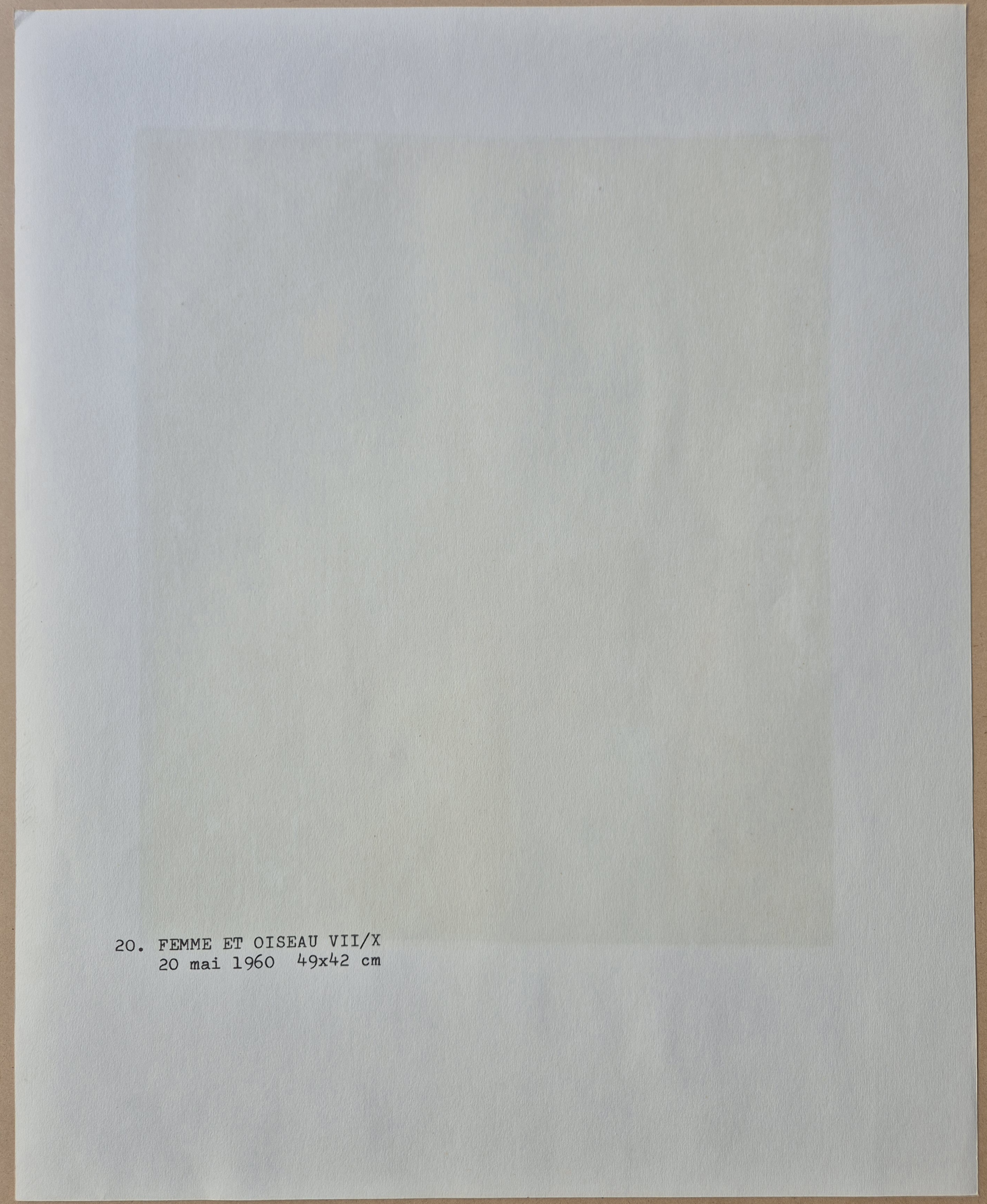 FEMME ET OISEAU VII/X from Femmes