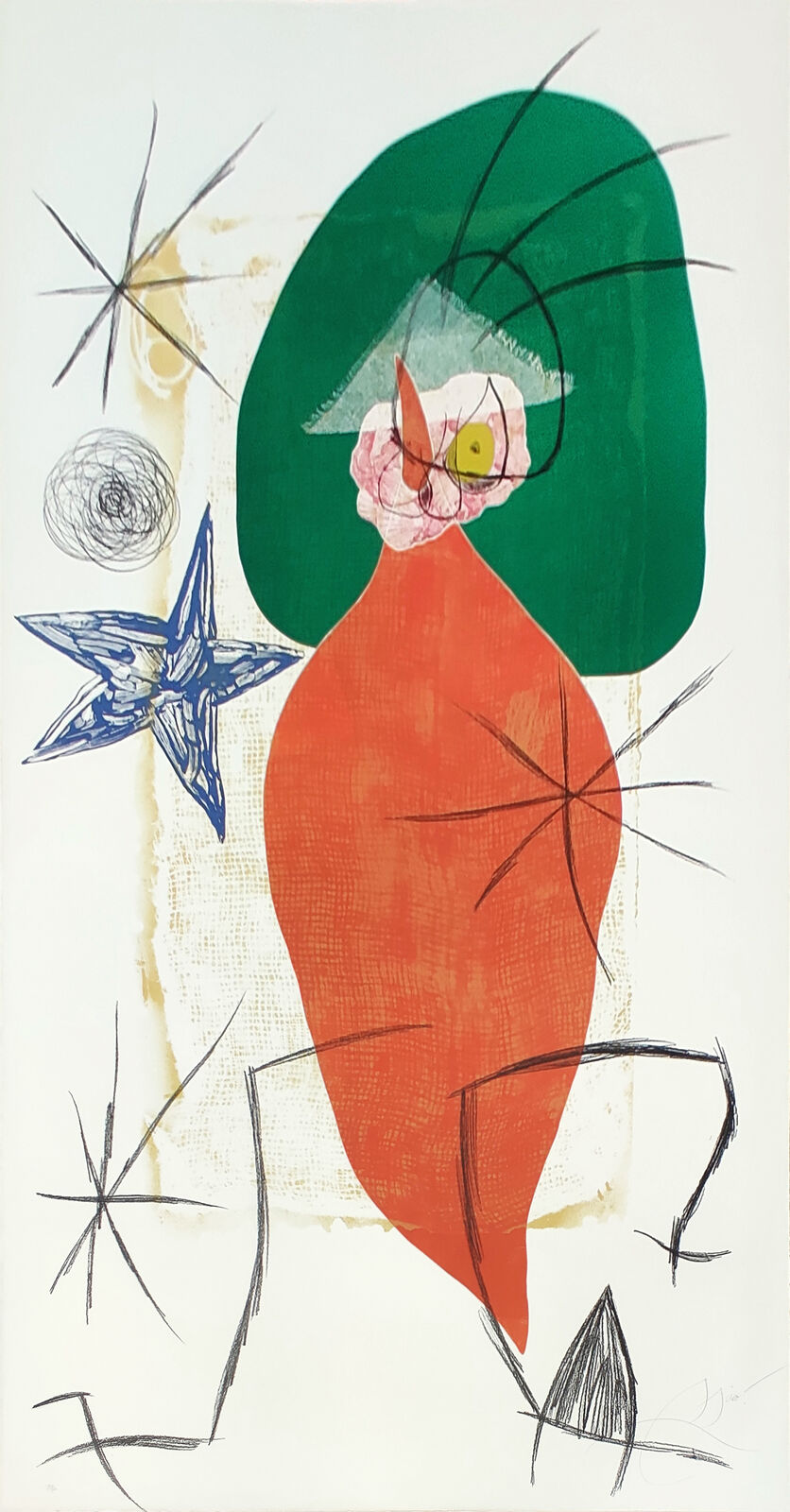 A painting of a woman with a flower in her hair.