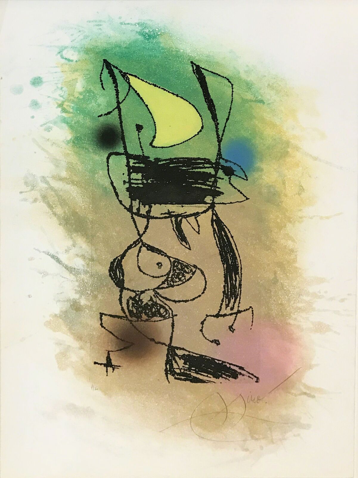 Artwork by Joan Miró, LE GRILLON SOUS LA LUNE, Made of Etching And Aquatint 