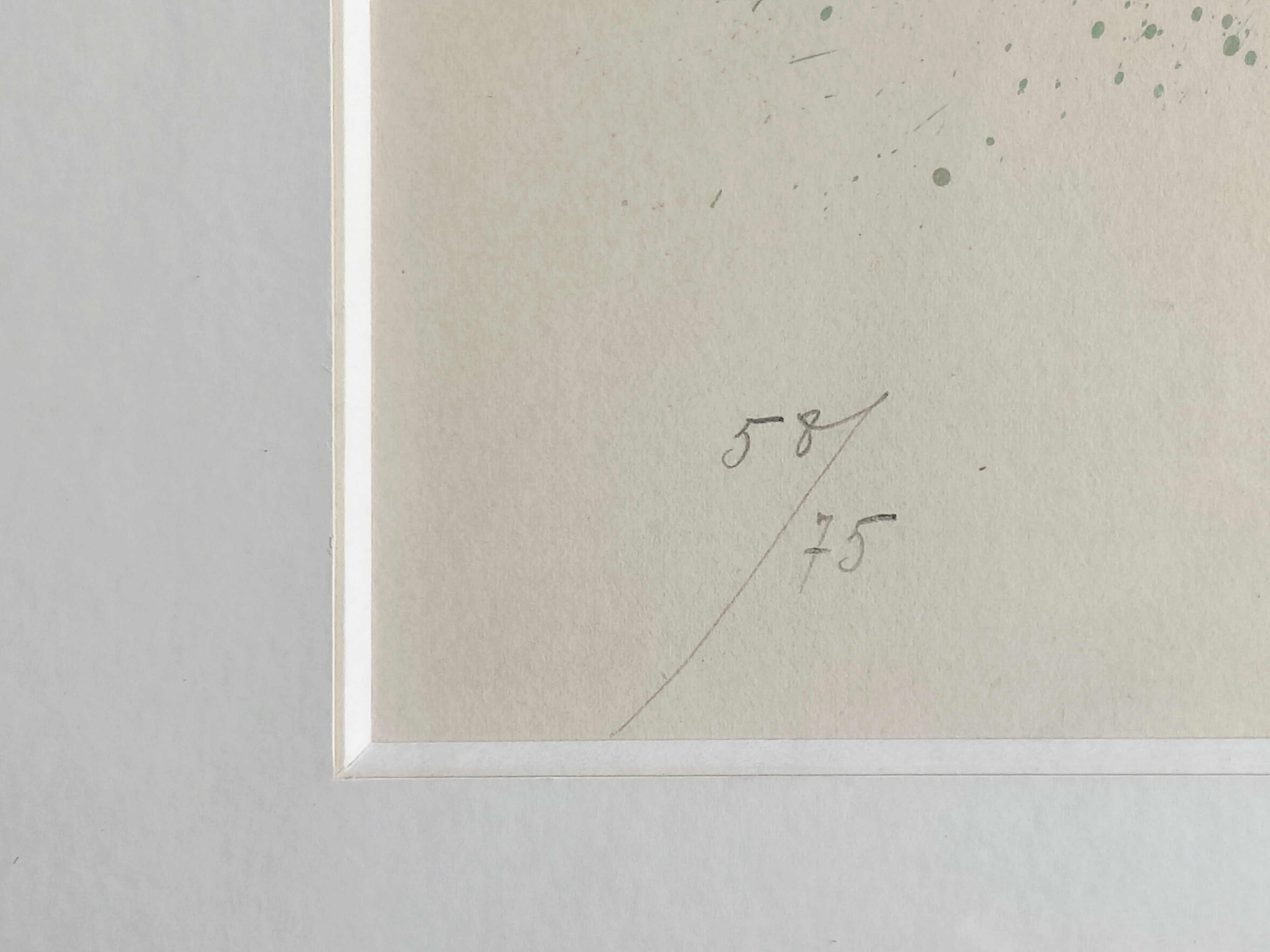 A framed painting of a colorful abstract painting in a gold frame.