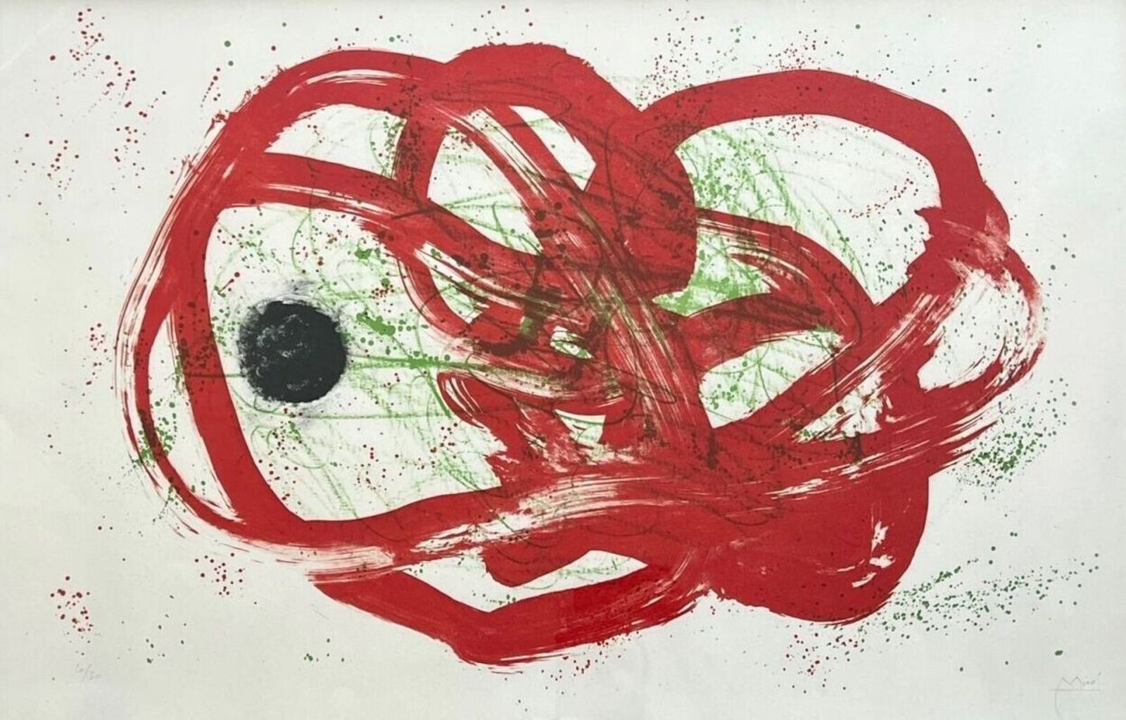 Artwork by Joan Miró, Series I, vert sur rouge, Made of Lithograph 