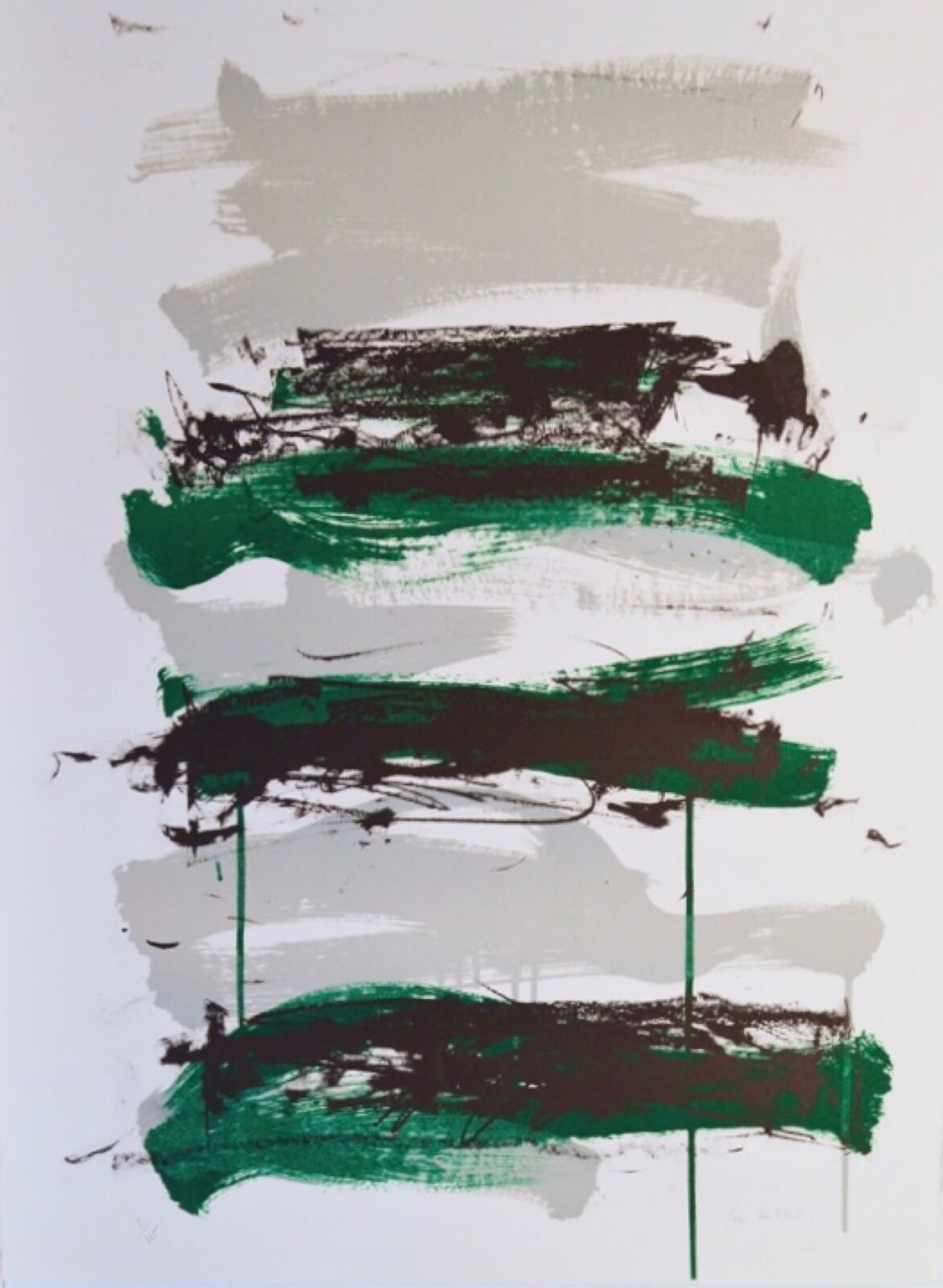 Artwork by Joan Mitchell, Champs - Black, Gray and Green, Made of Lithograph 
