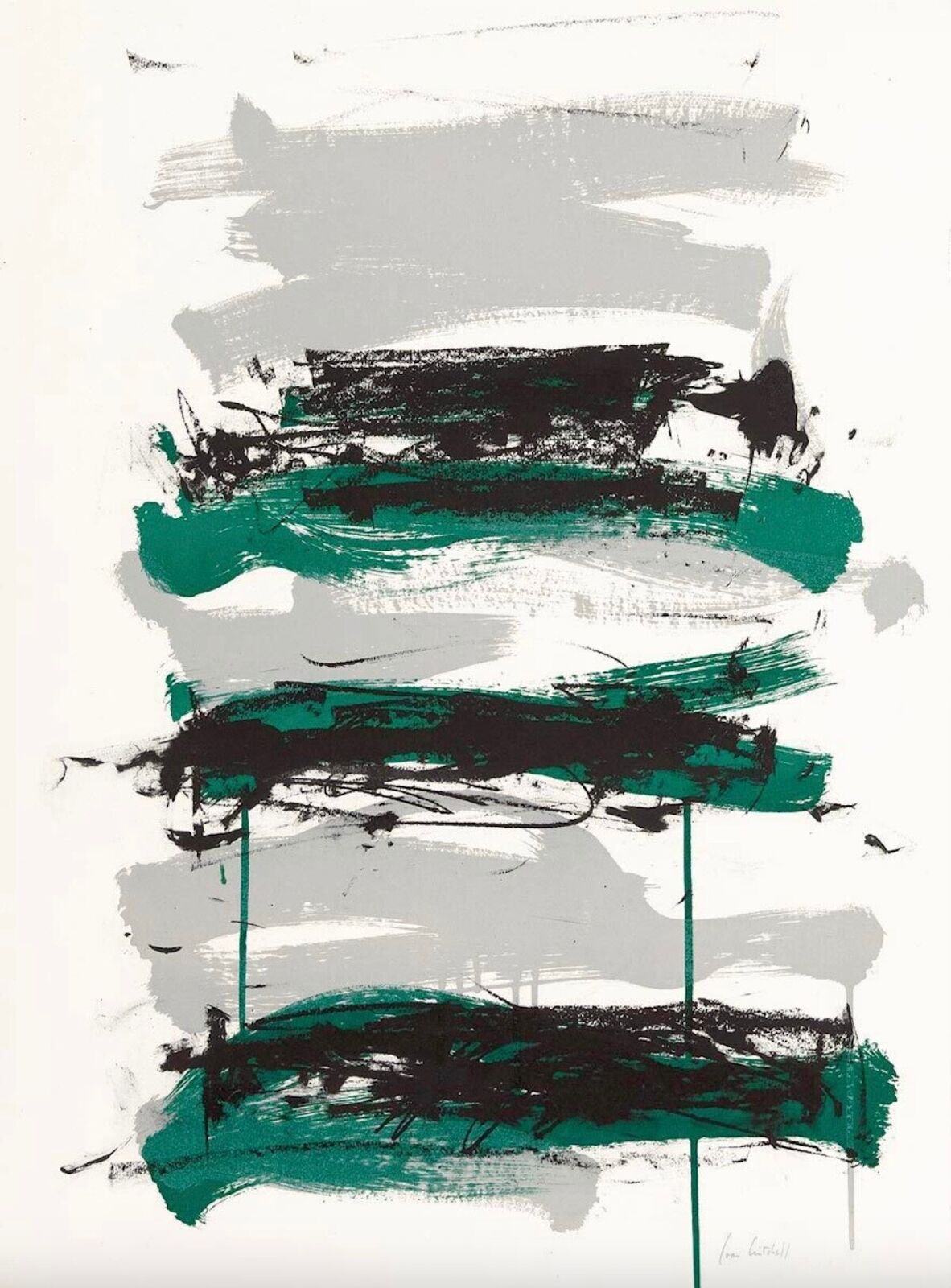 Champs - Black, Grey and Green by Joan Mitchell, 1991