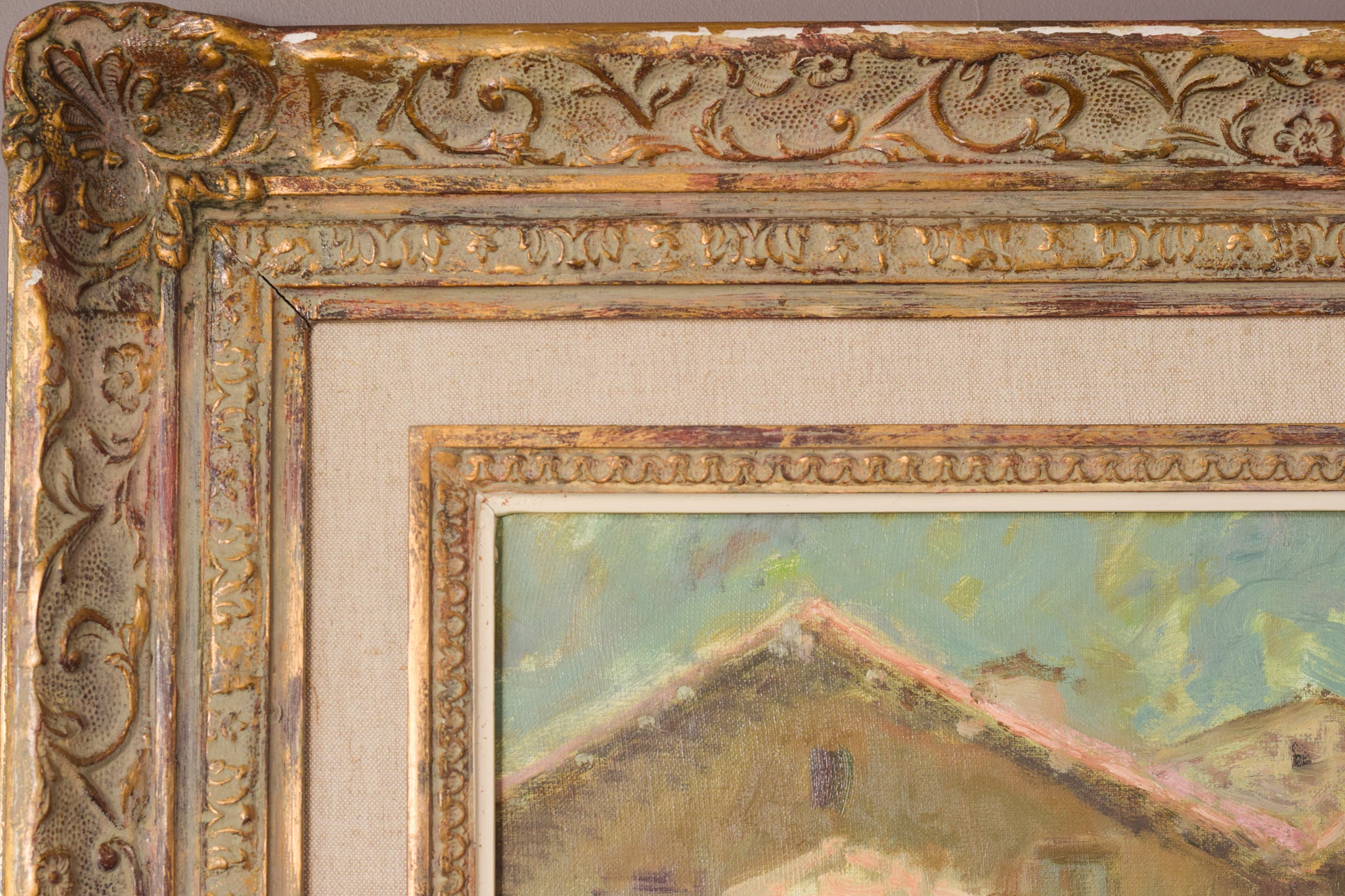 Artwork by Joan Ramon Palau Juncà, Impressionist Painting with River and Chalets, Made of Oil on canvas 