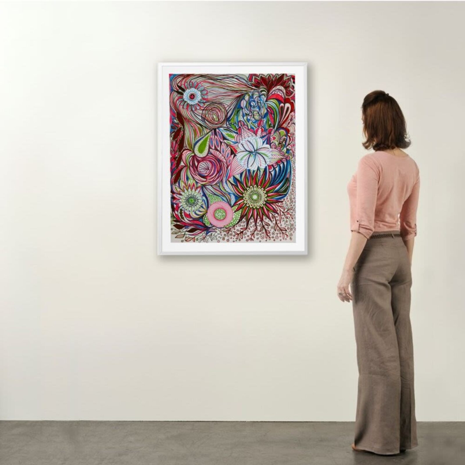 A colorful, intricate floral illustration filled with swirling patterns and vibrant hues.
