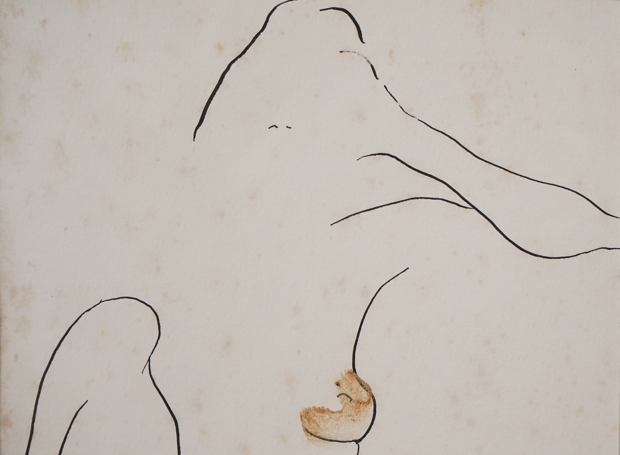 Artwork by Joanna Sarapata, Two Female Nude Pen and Colour Wash Studies, Made of Pen and ink 