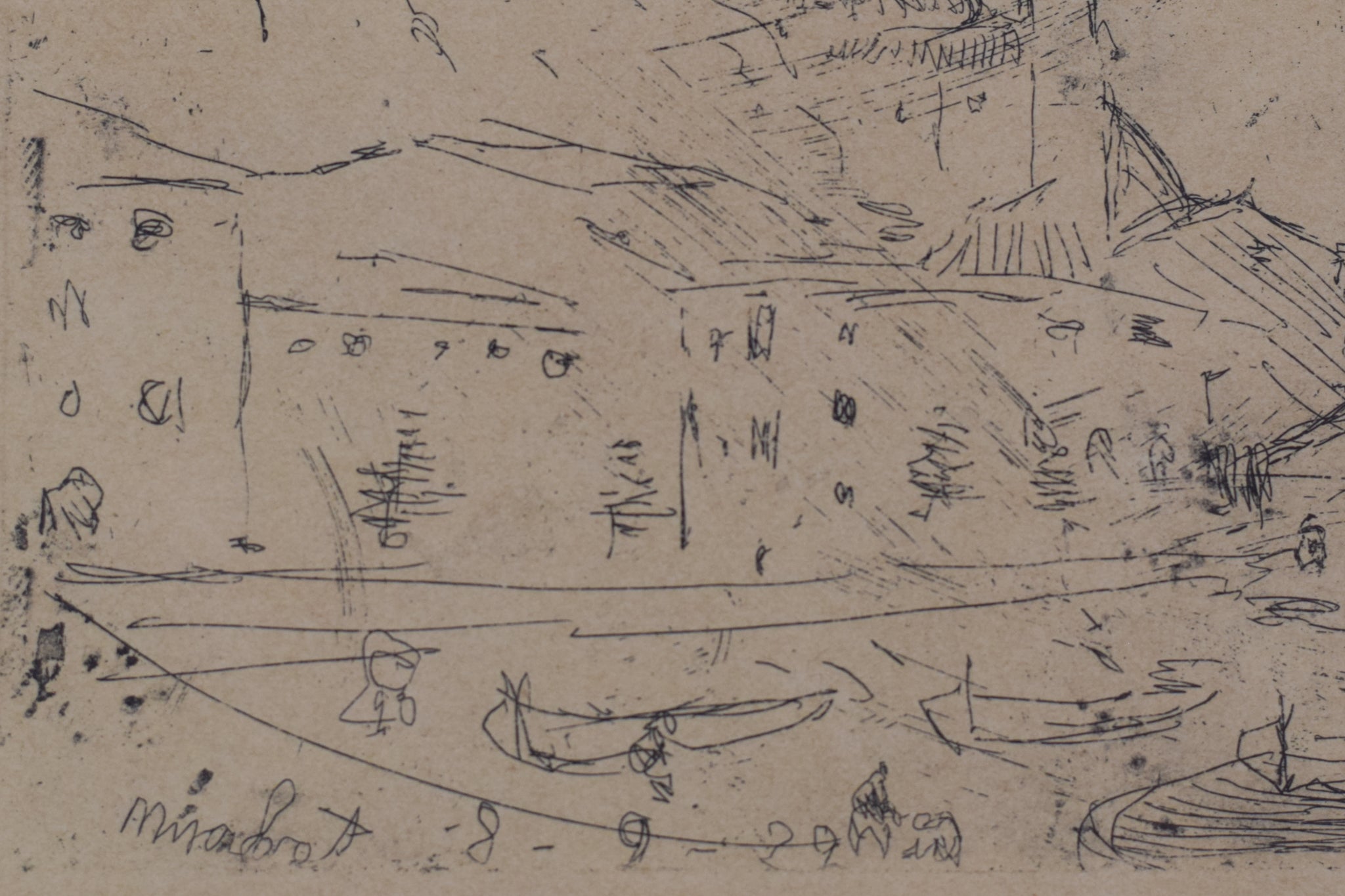 Artwork by Joaquim Mir y Trinxet, Fishing Village, Made of Etching 