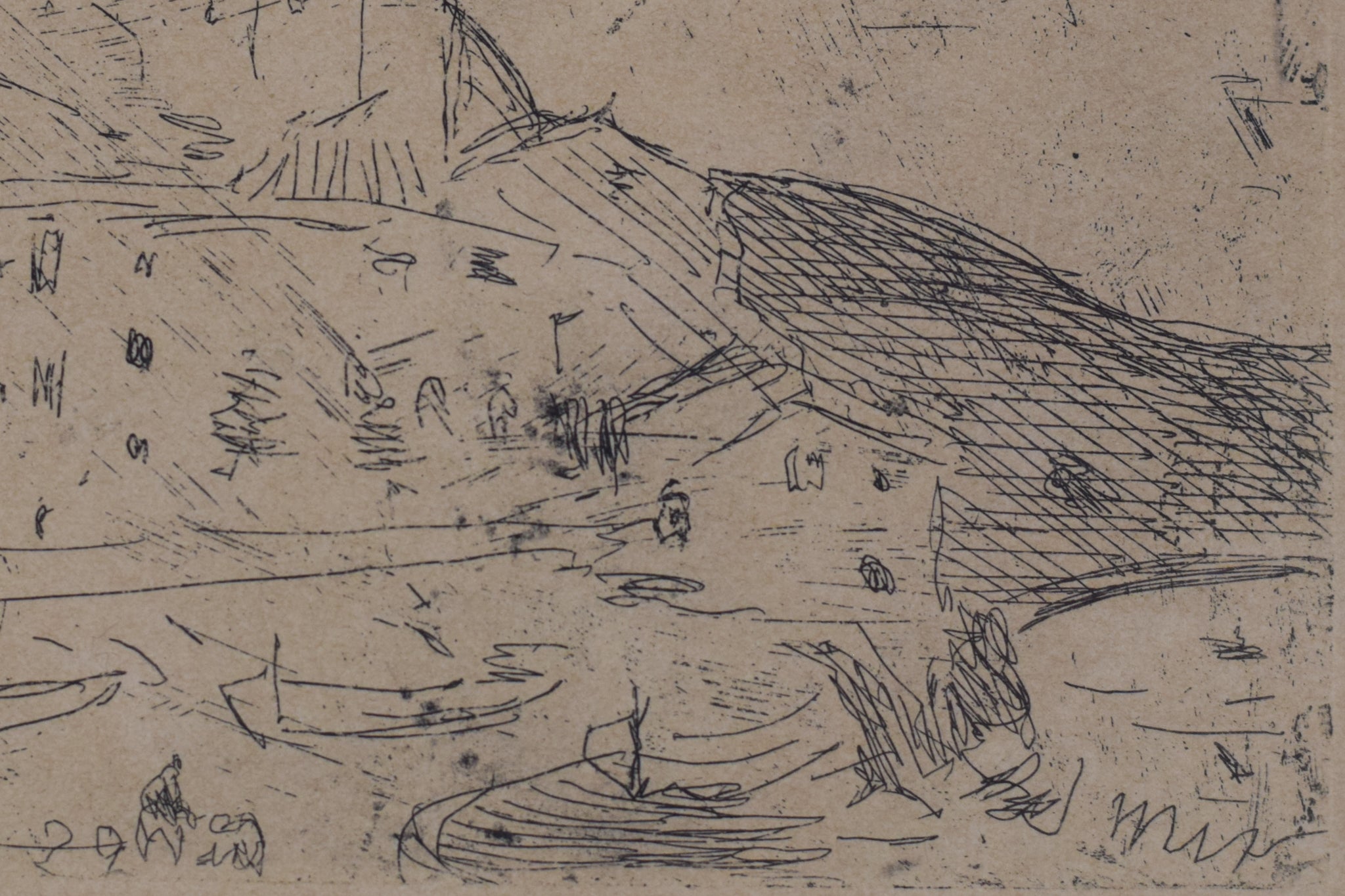 Artwork by Joaquim Mir y Trinxet, Fishing Village, Made of Etching 