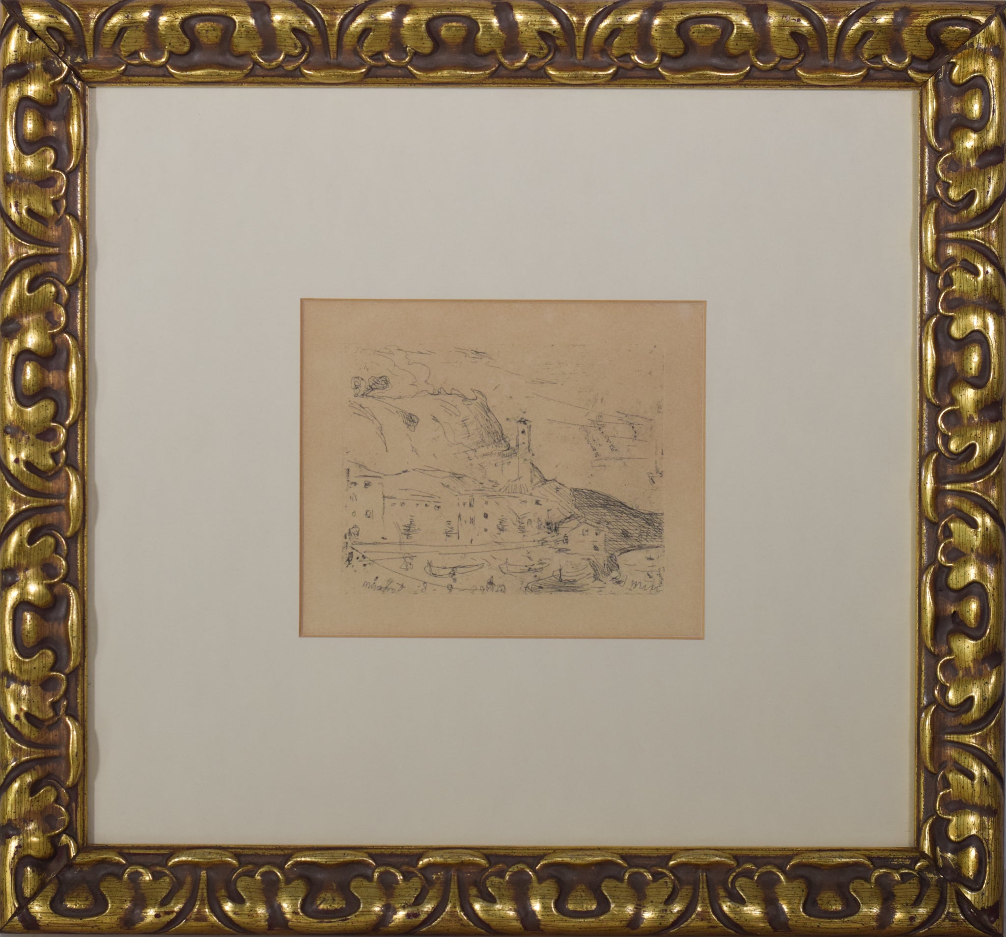 Artwork by Joaquim Mir y Trinxet, Fishing Village, Made of Etching 