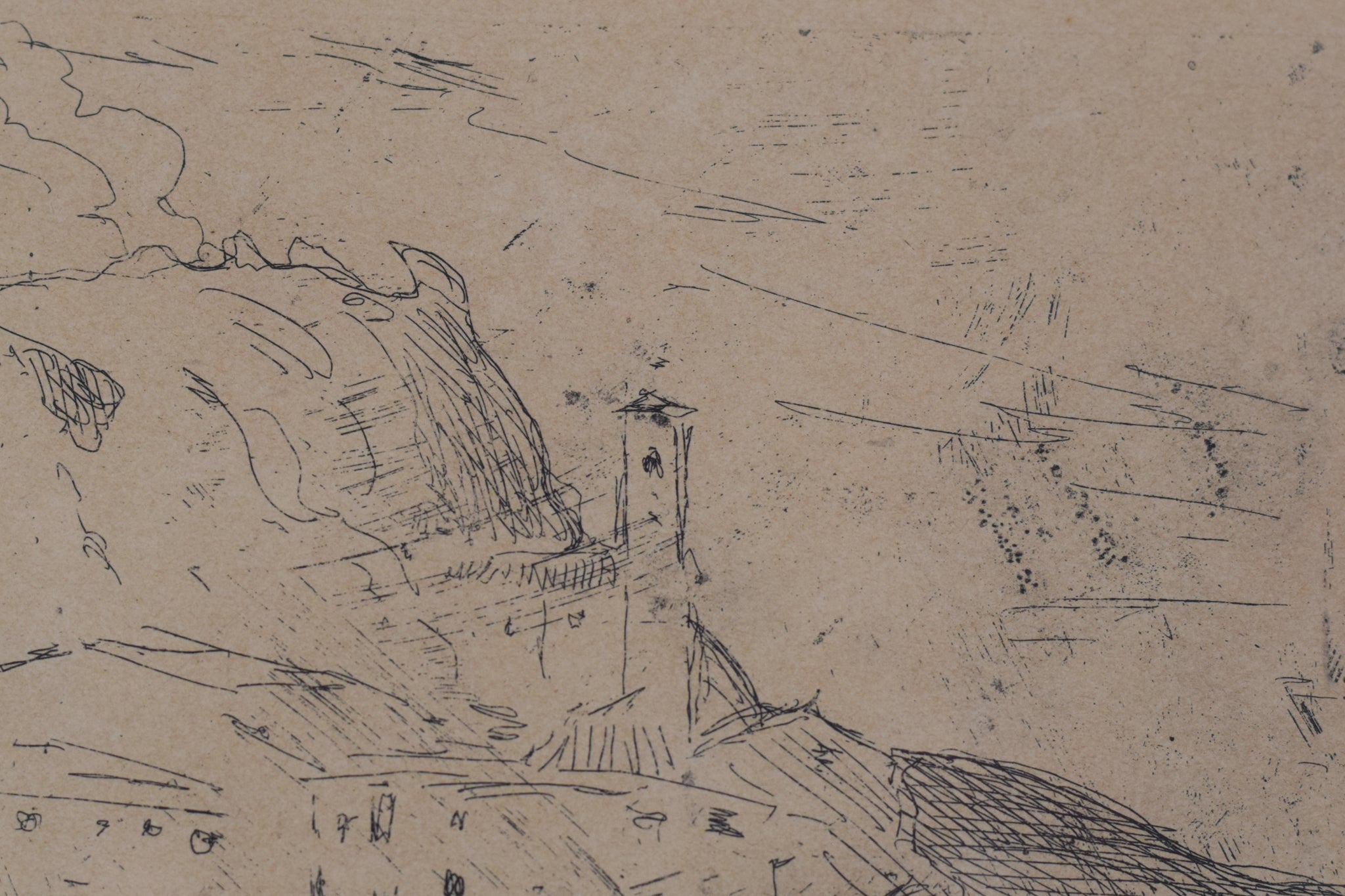 Artwork by Joaquim Mir y Trinxet, Fishing Village, Made of Etching 