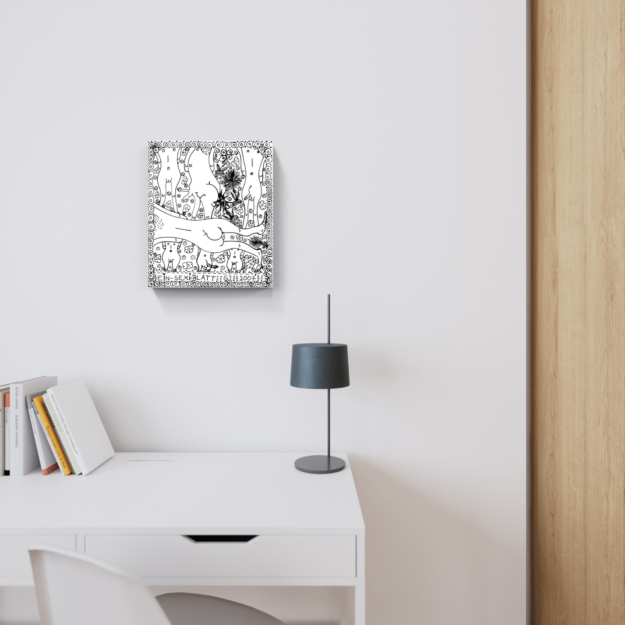 Artwork by Johann Garber, A-SEXI-PAPER, Made of Indian ink 