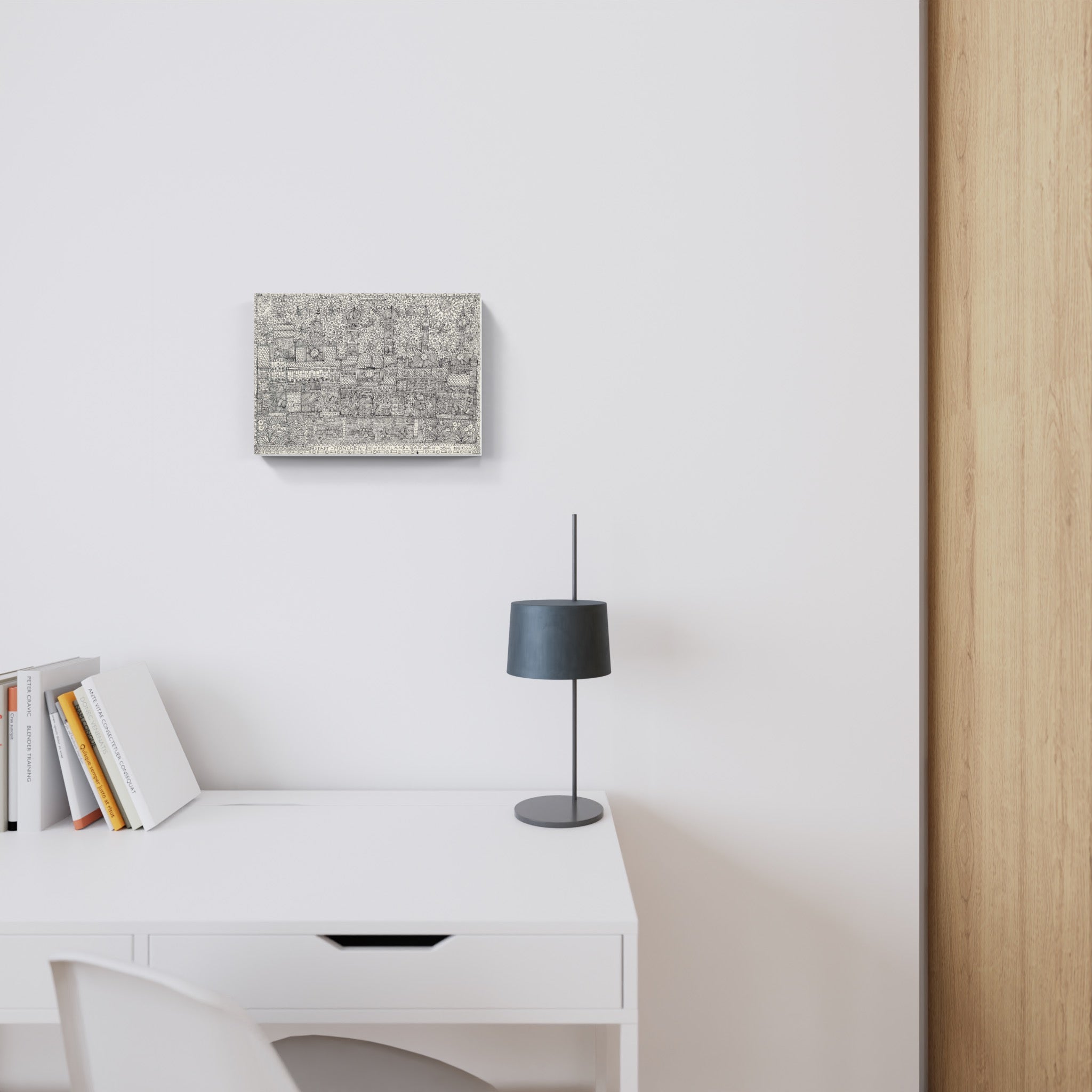 Artwork by Johann Garber, CITY-MUNICH, Made of Indian ink 