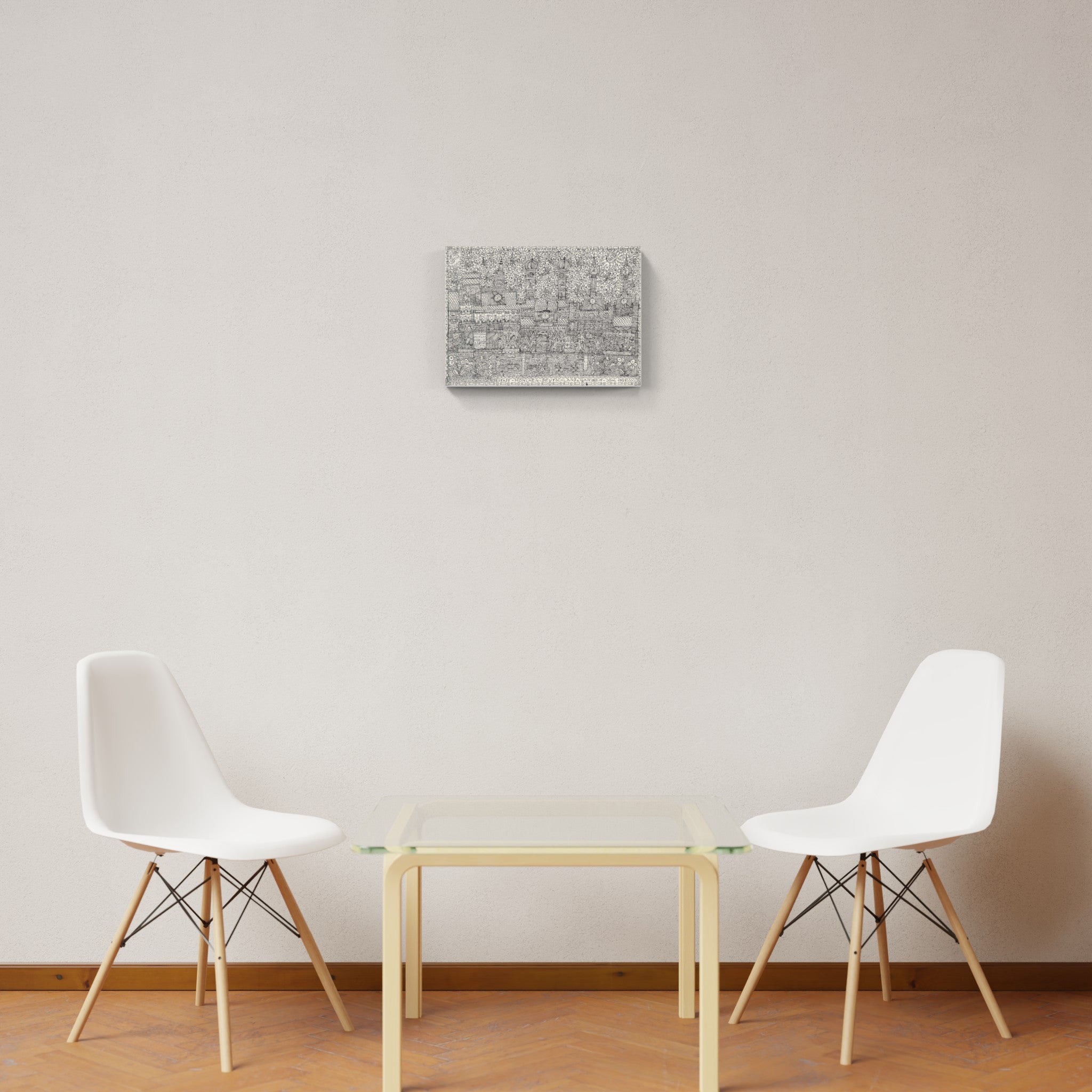 Artwork by Johann Garber, CITY-MUNICH, Made of Indian ink 