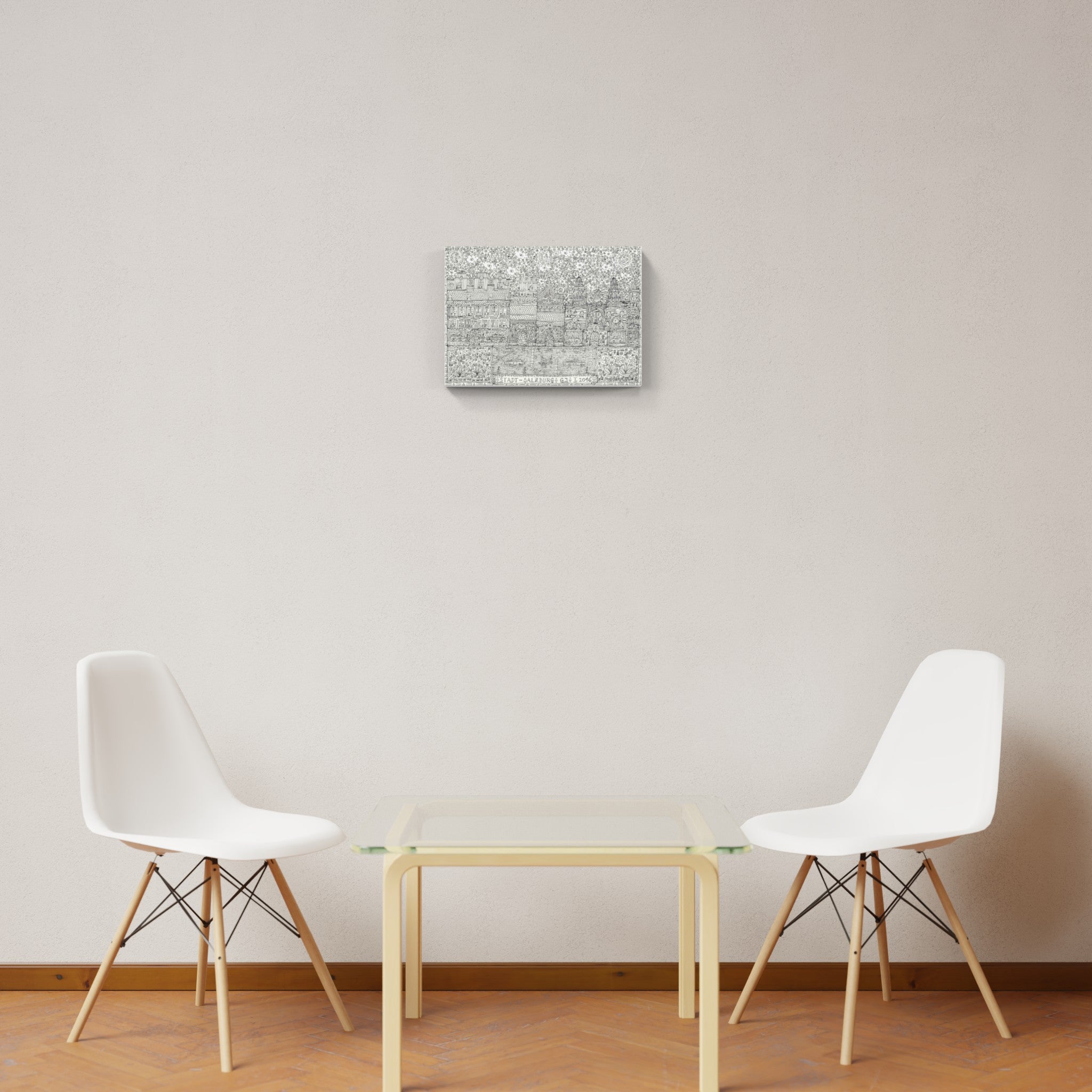 Artwork by Johann Garber, CITY-SALZBURG, Made of Indian ink 