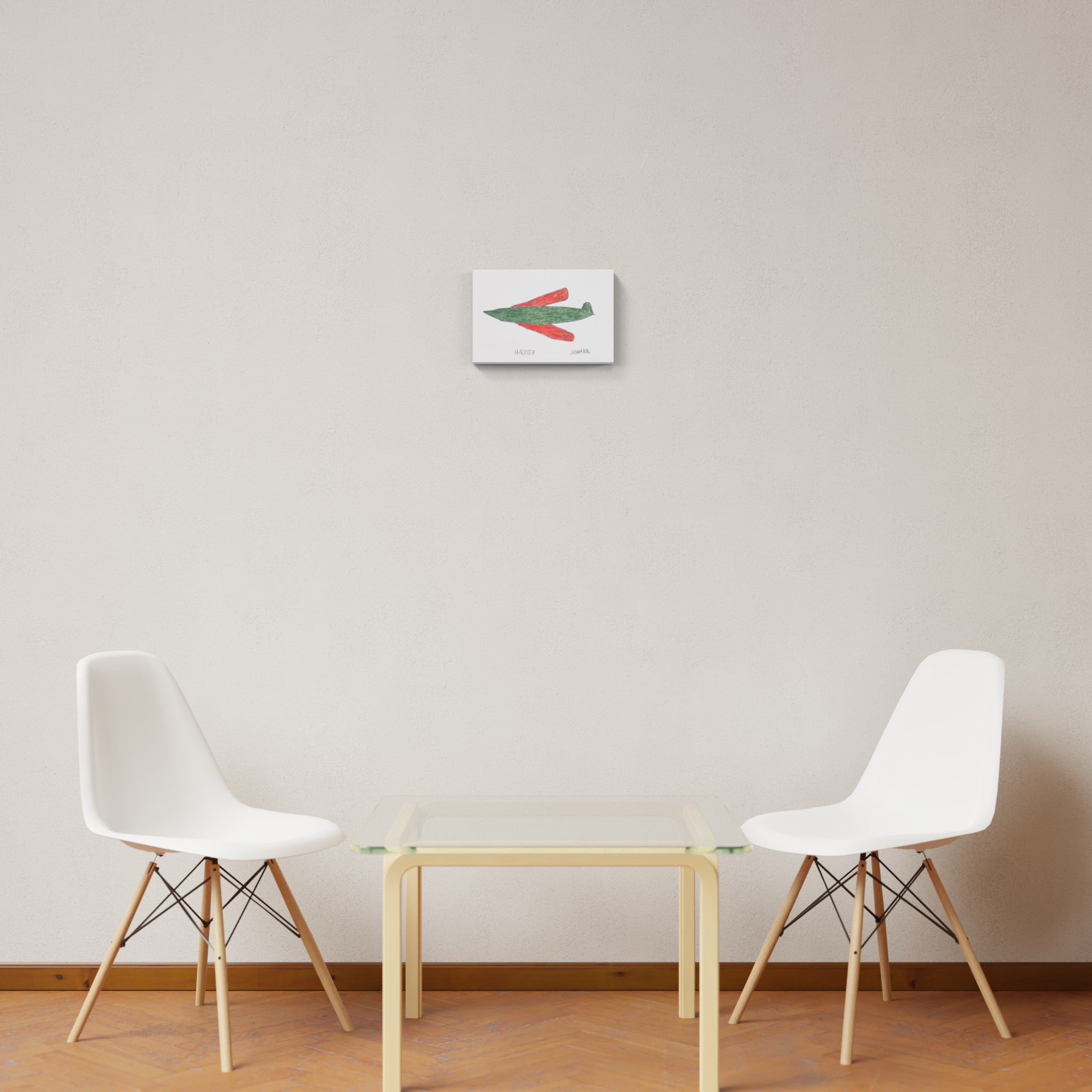 Artwork by Johann Hauser, Aeroplane, Made of Pencil, coloured pencils 