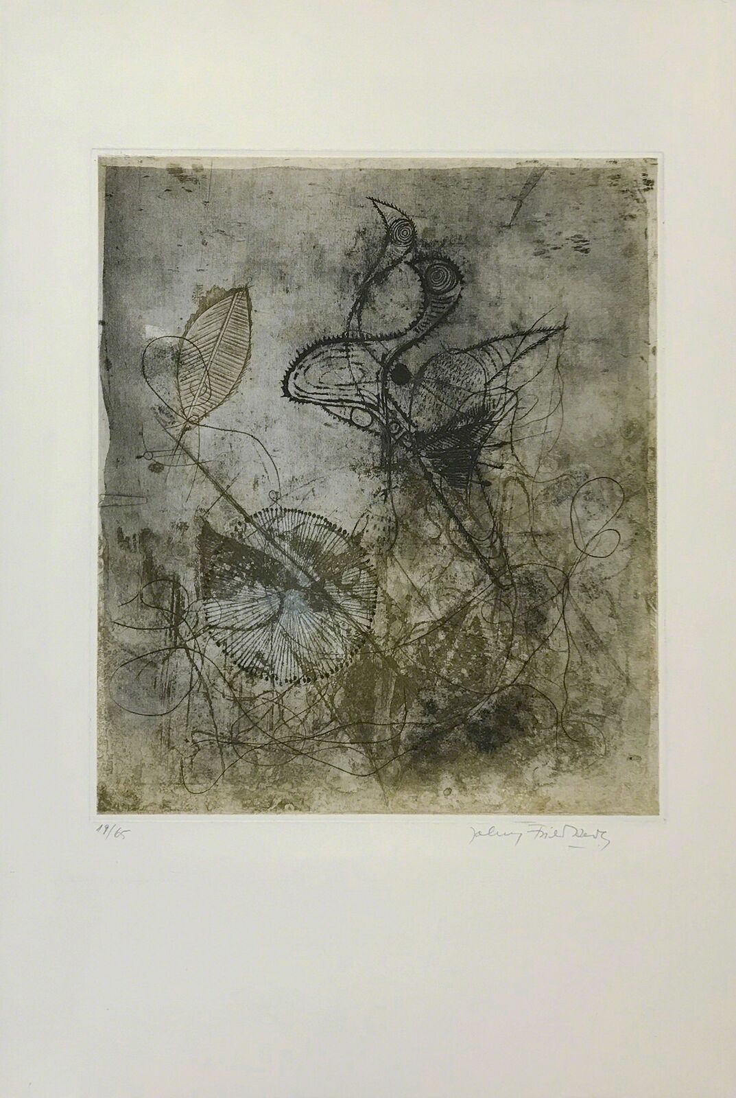 Artwork by Johnny Friedlaender, FRE SOLEOL BLEU, Made of Etching 