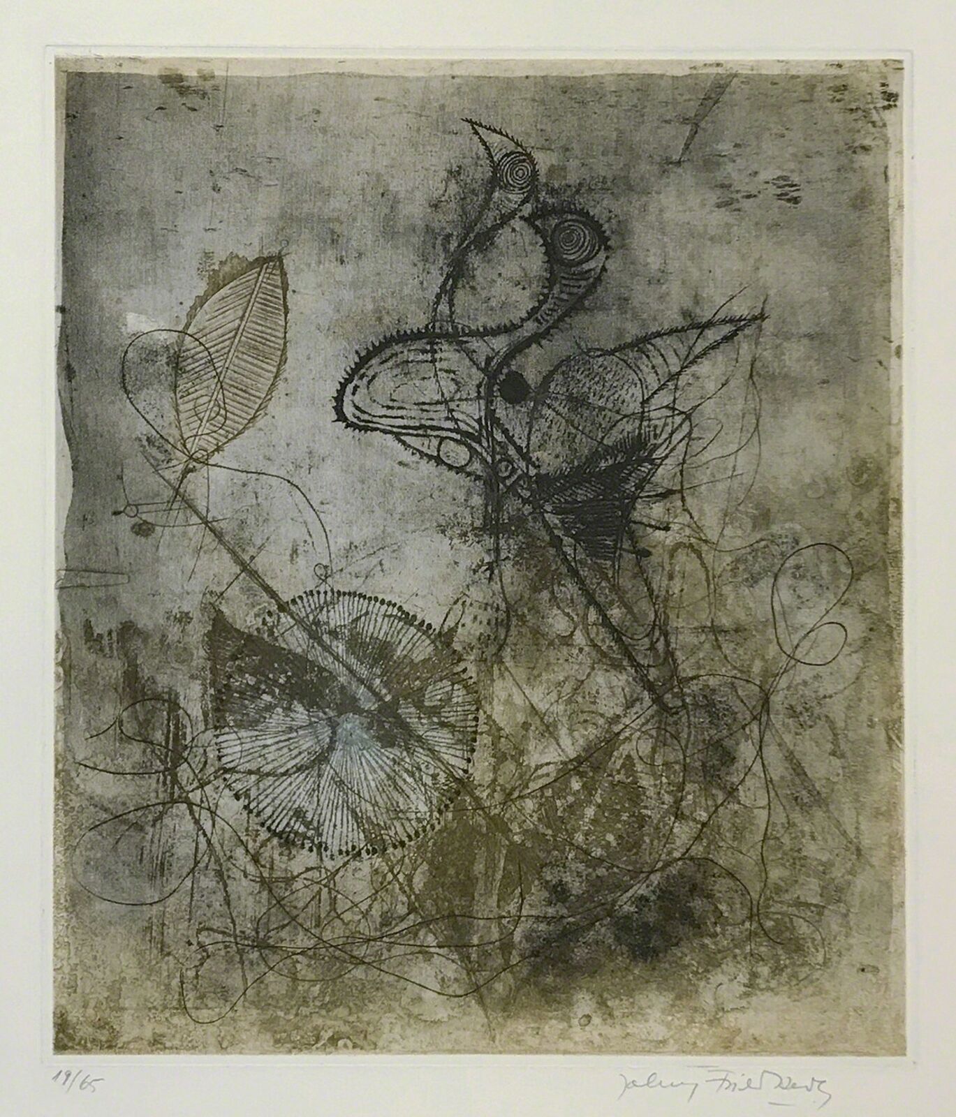 Artwork by Johnny Friedlaender, FRE SOLEOL BLEU, Made of Etching 