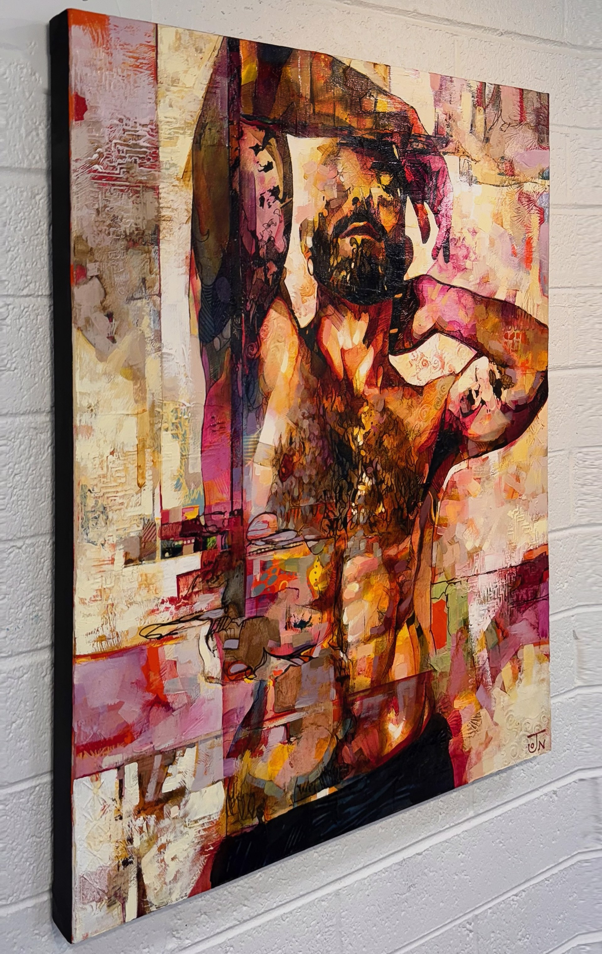 A painting of a man with a beard and a hat.