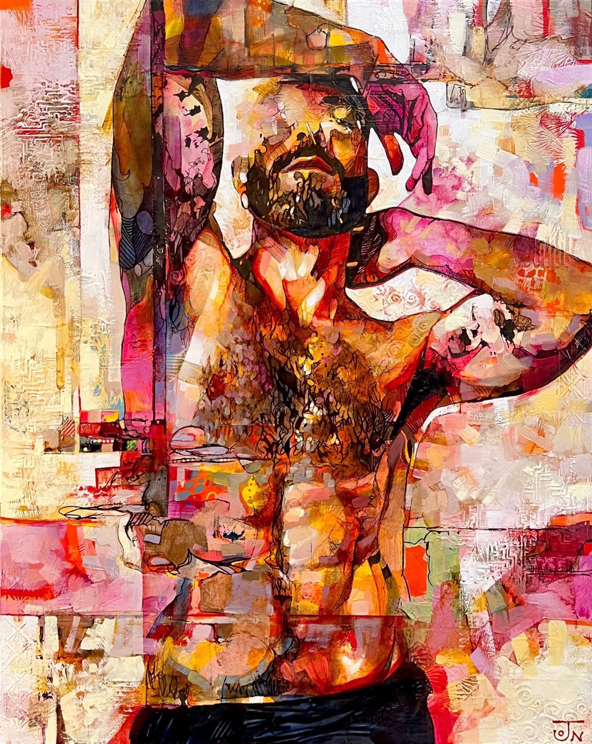 A painting of a man with a beard and a hat.