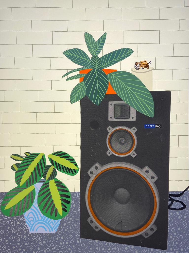 Speaker Still Life by Jonas Wood, 2019