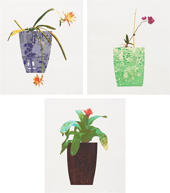Three Landscape Pots by Jonas Wood, 2019
