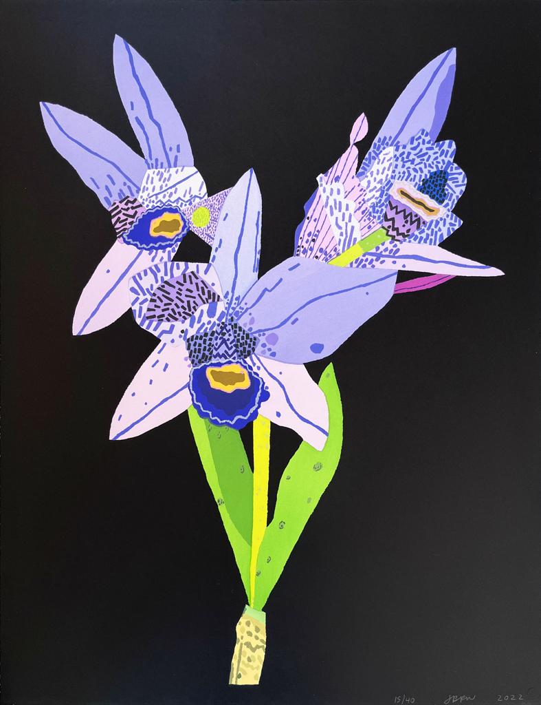 Dogface Purple Orchid by Jonas Wood, 2022