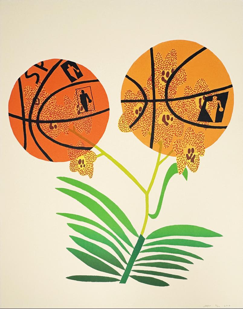 Double Basketball Orchid (State I) by Jonas Wood, 2017