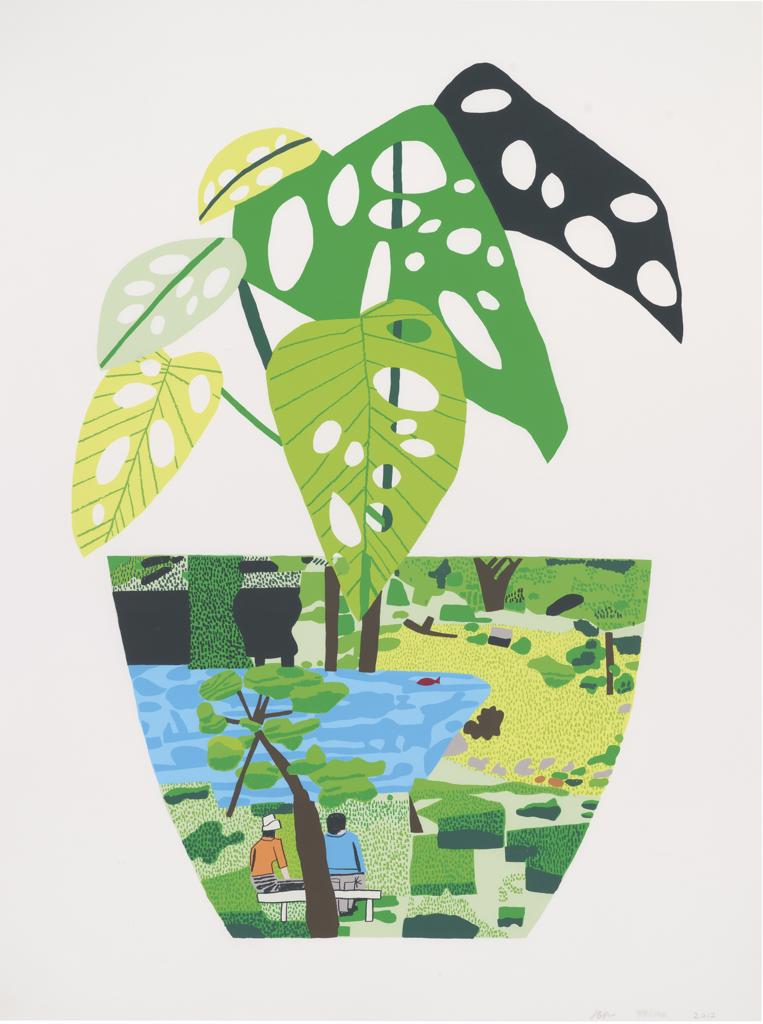 Landscape Pot with Plant by Jonas Wood, 2017