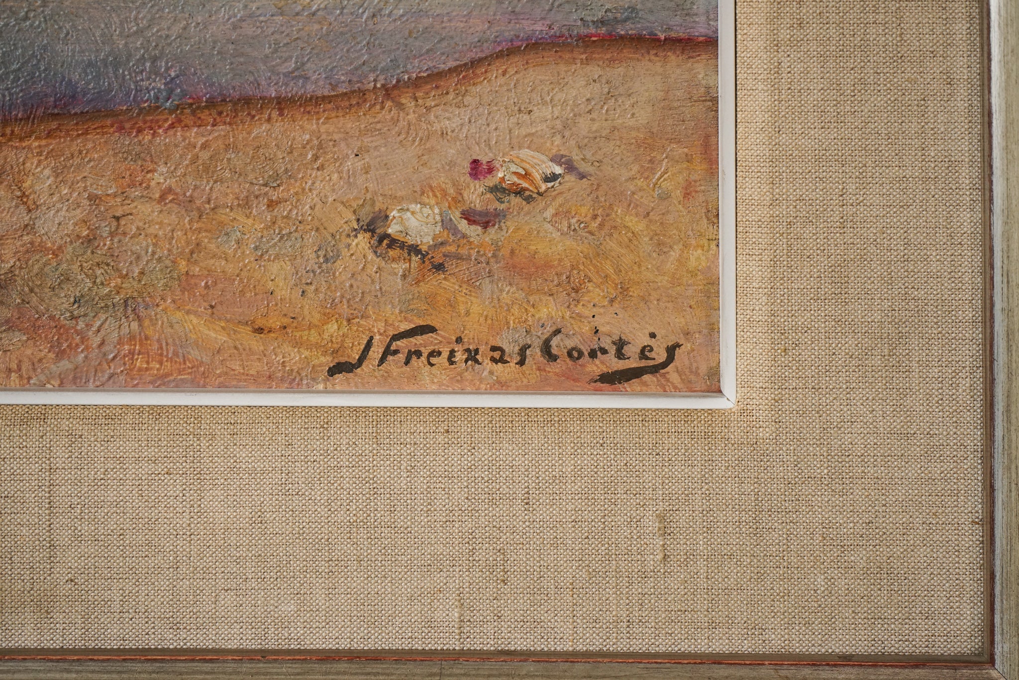 Artwork by Jordi Freixas Cortés, Framed beach scene, Made of Oil on board 