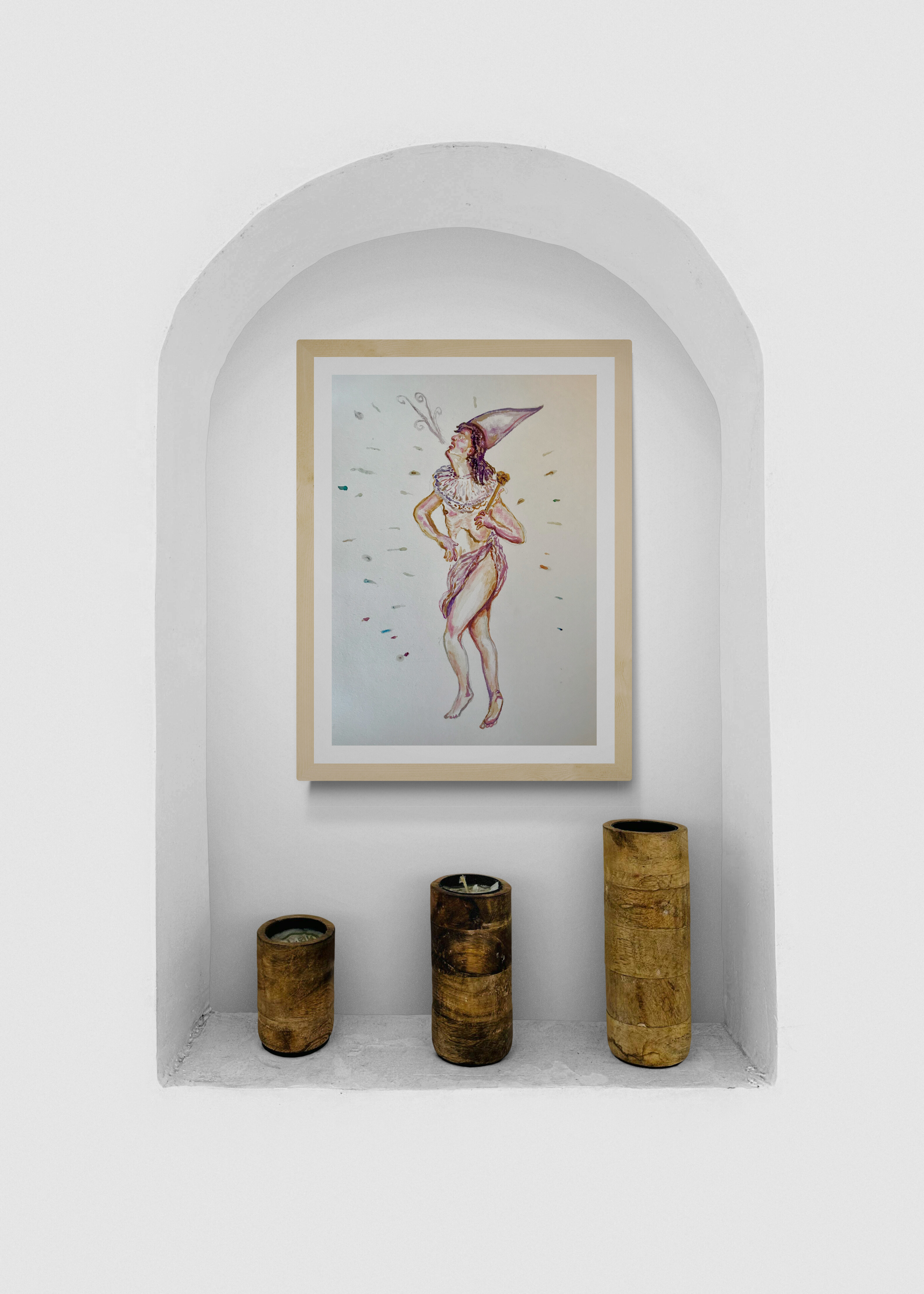 Artwork by Jorge Rivera, Levitation 2, Made of Watercolour And Resin On Paper 