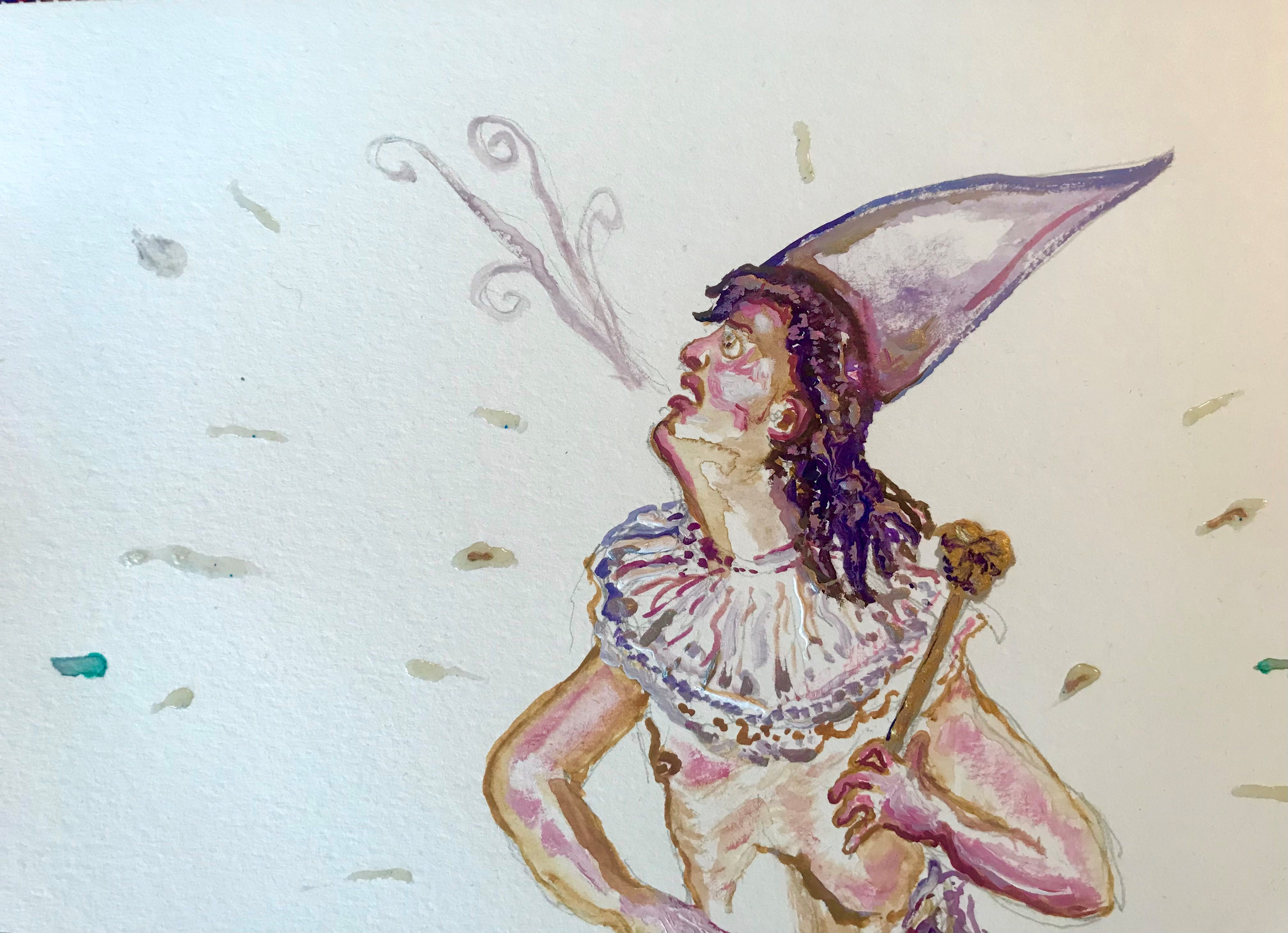 Artwork by Jorge Rivera, Levitation 2, Made of Watercolour And Resin On Paper 